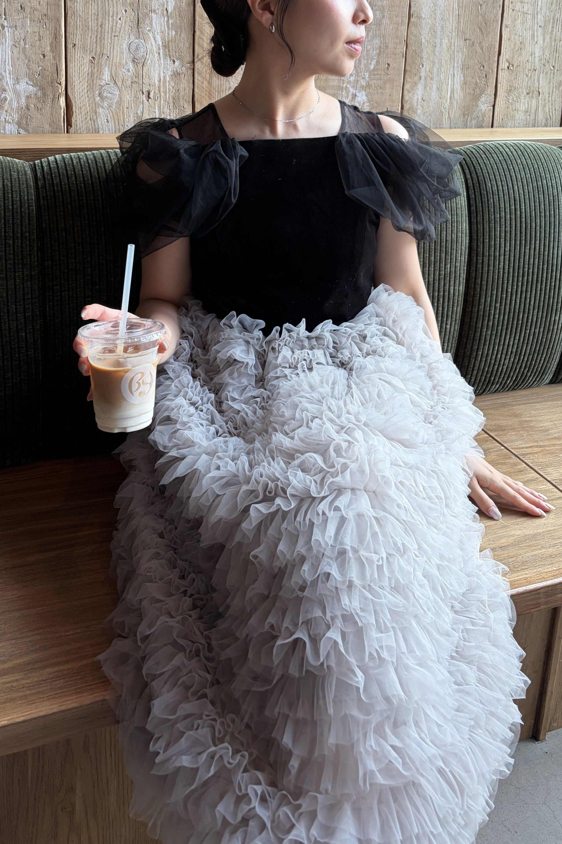 model:159cm size:M color:ブラック×ベージュ