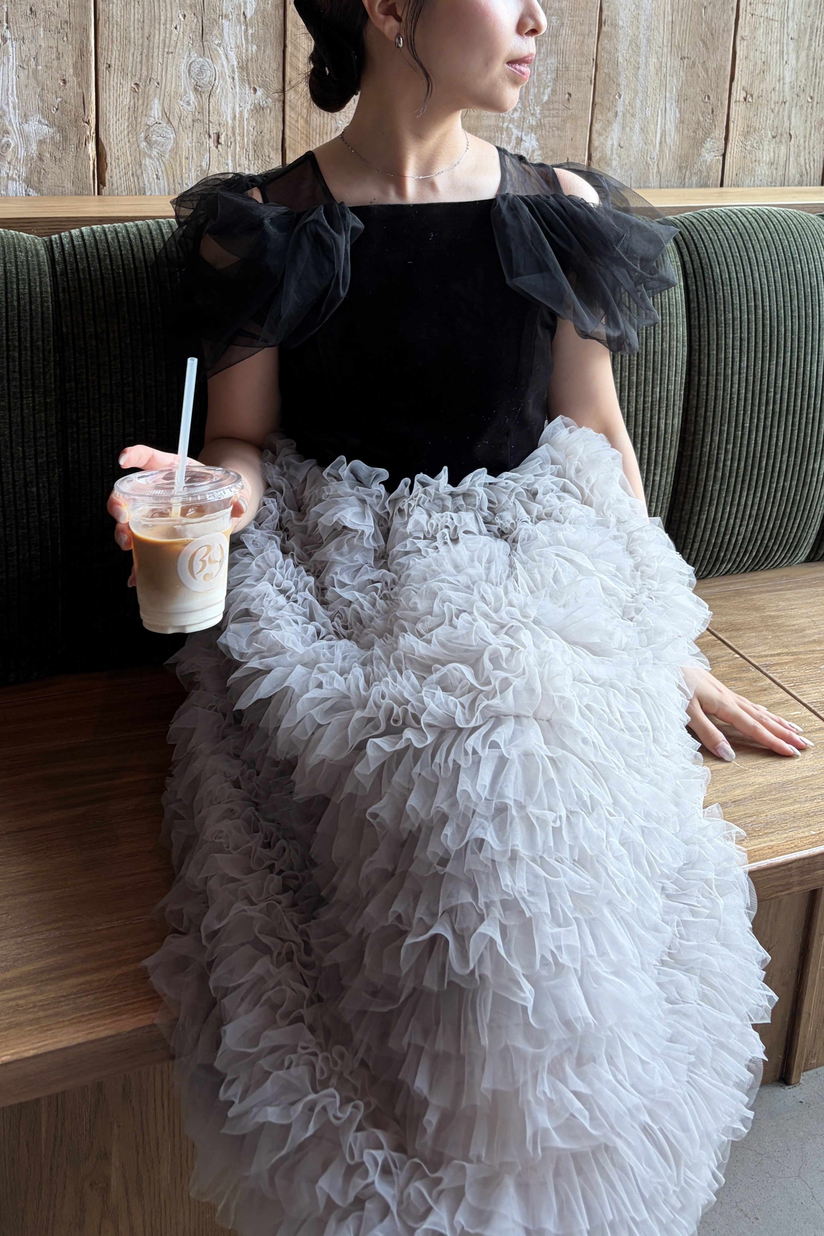 model:159cm size:M color:ブラック×ベージュ