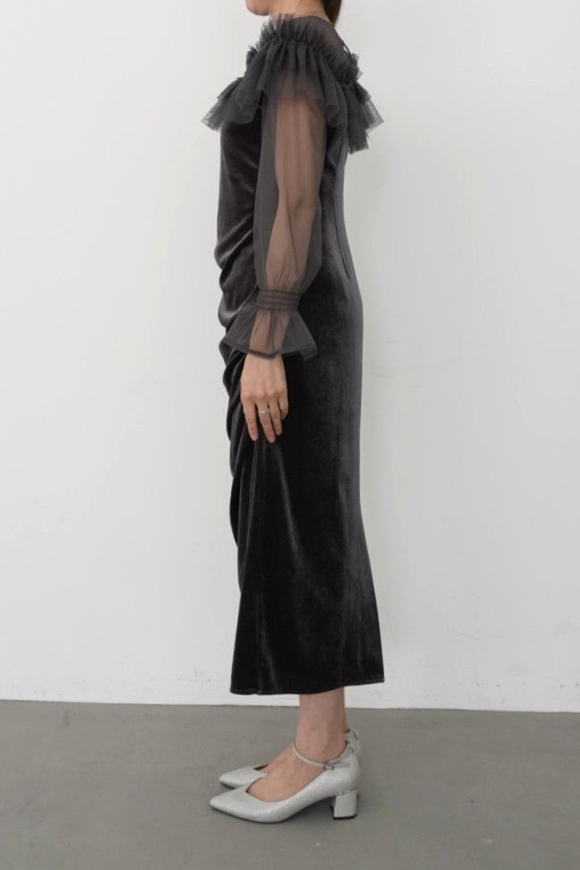 model:164cm size:S color:ブルーグレー