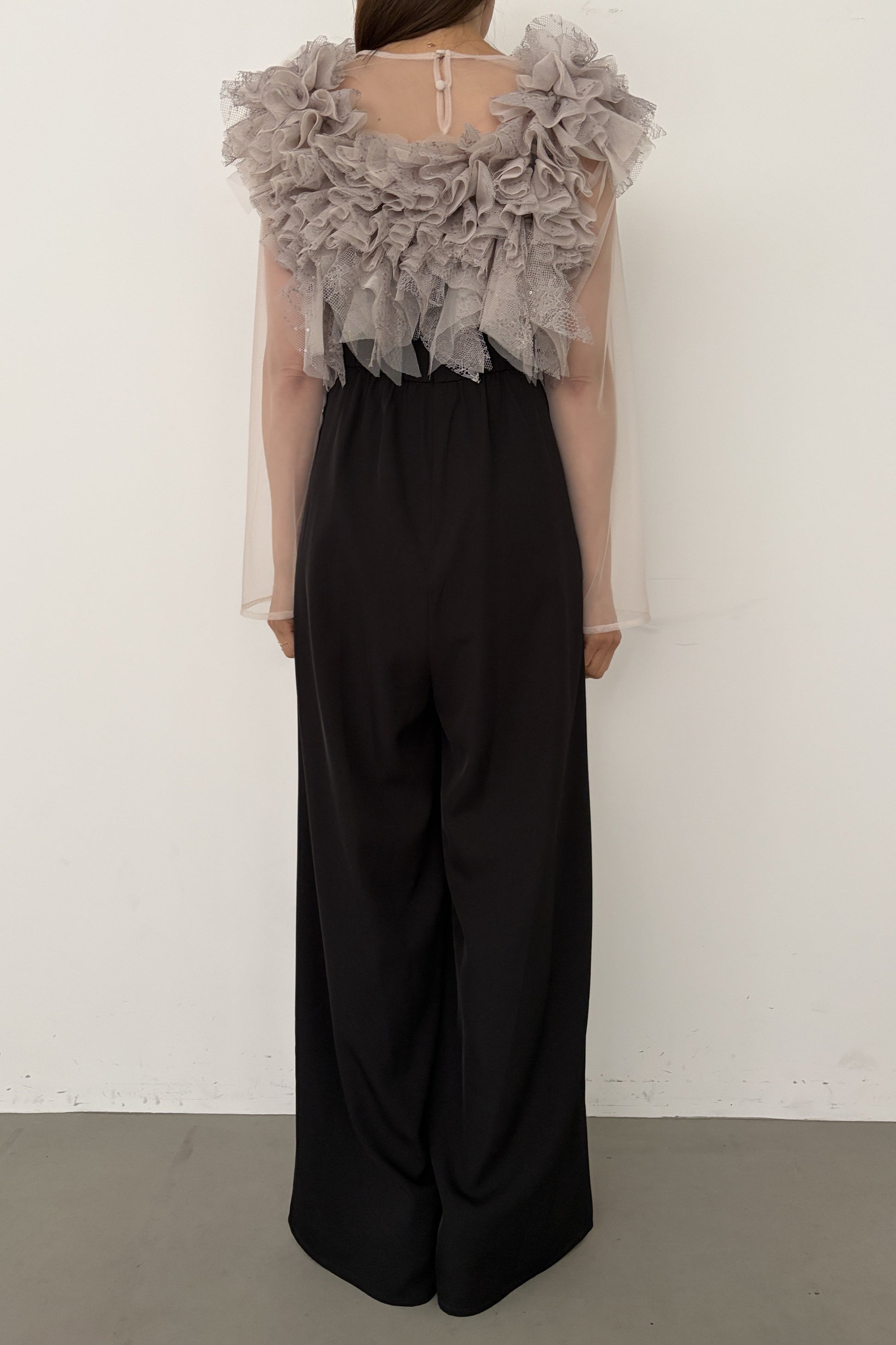 model:164cm size:L color:ブラック×ベージュ