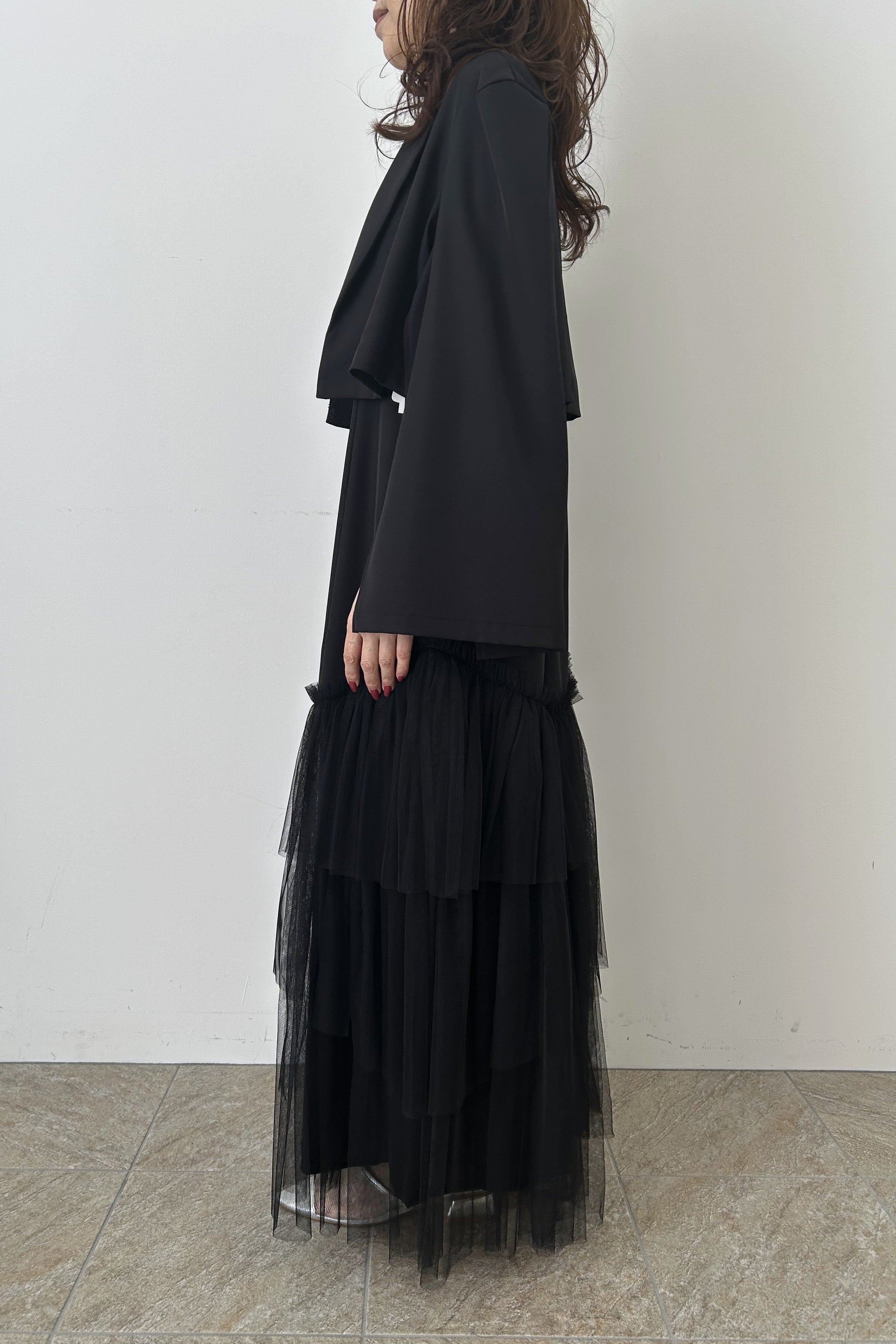 152cm/骨格ウェーブ　Sサイズ/ブラック着用 ヒール3cm