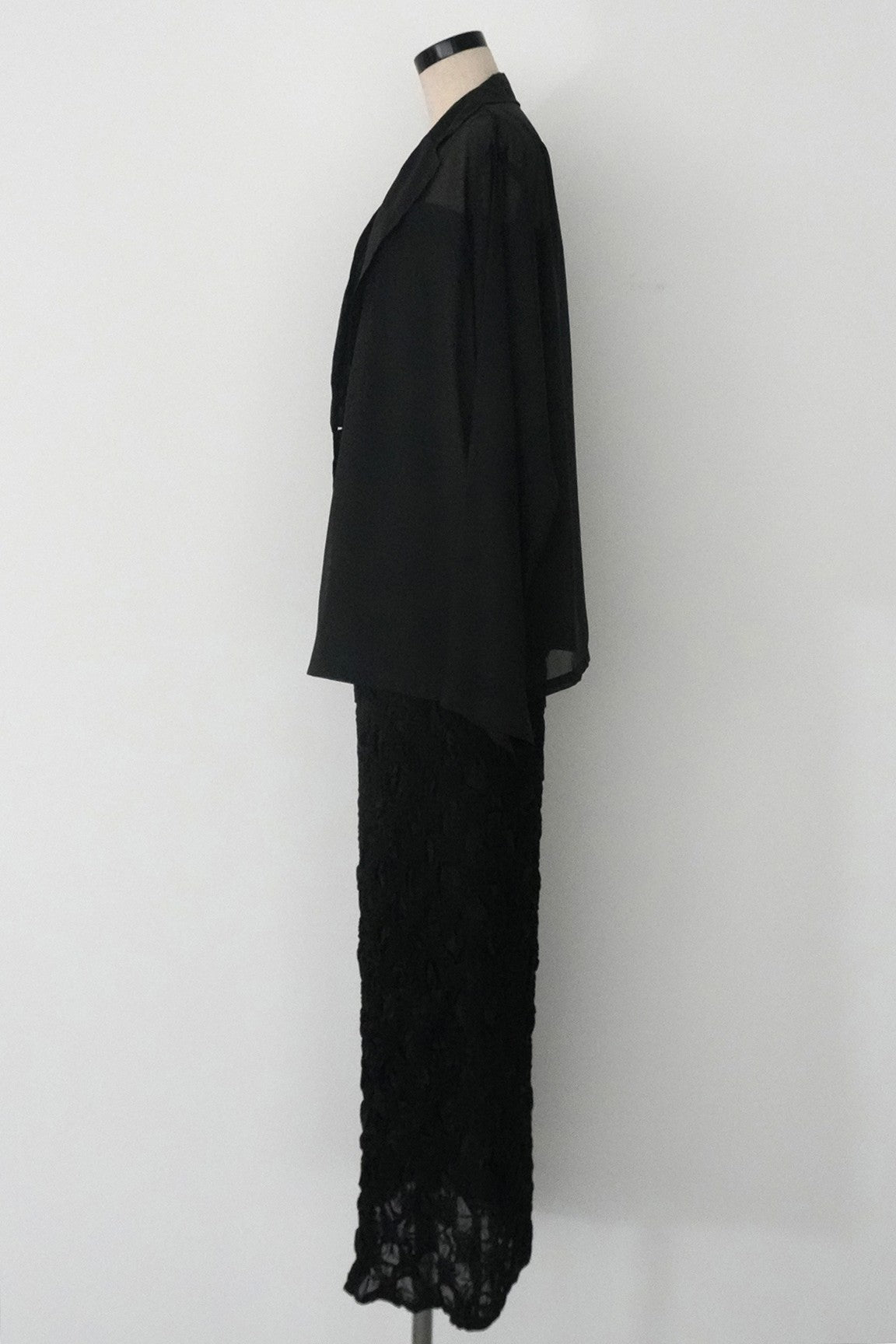 1019 Shirred layered dress set