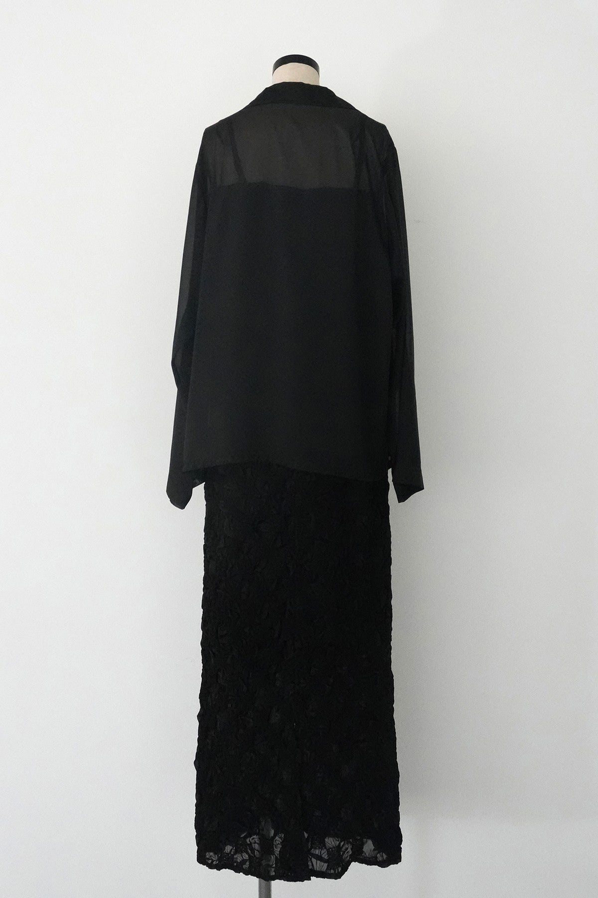 1019 Shirred layered dress set