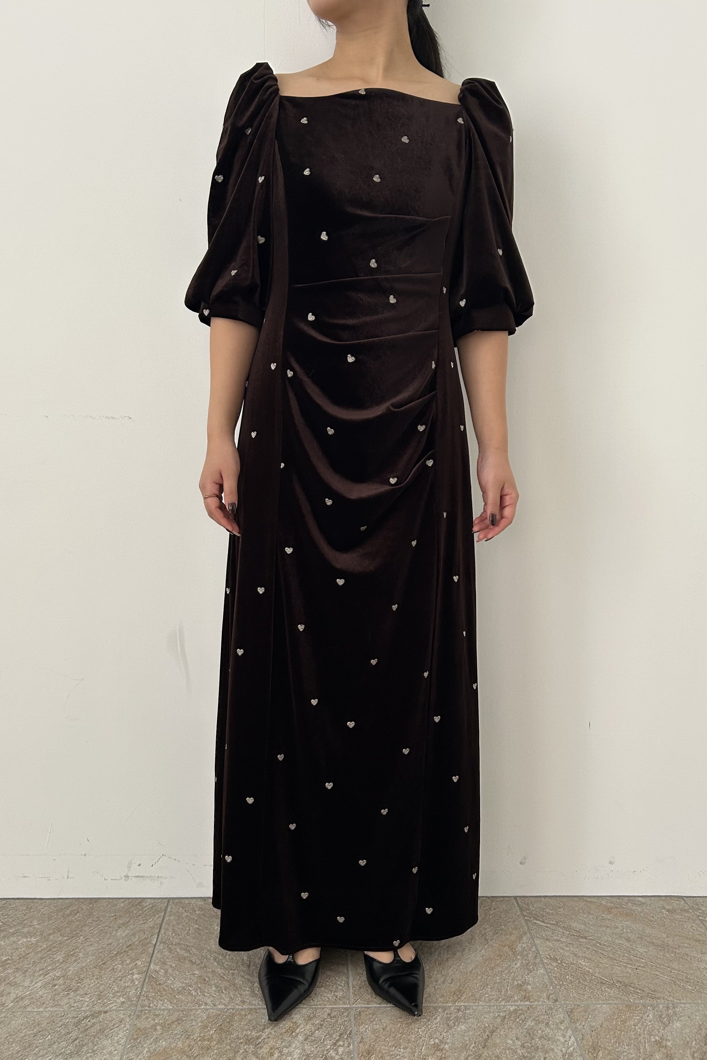 1035 Sweetheart velour dress