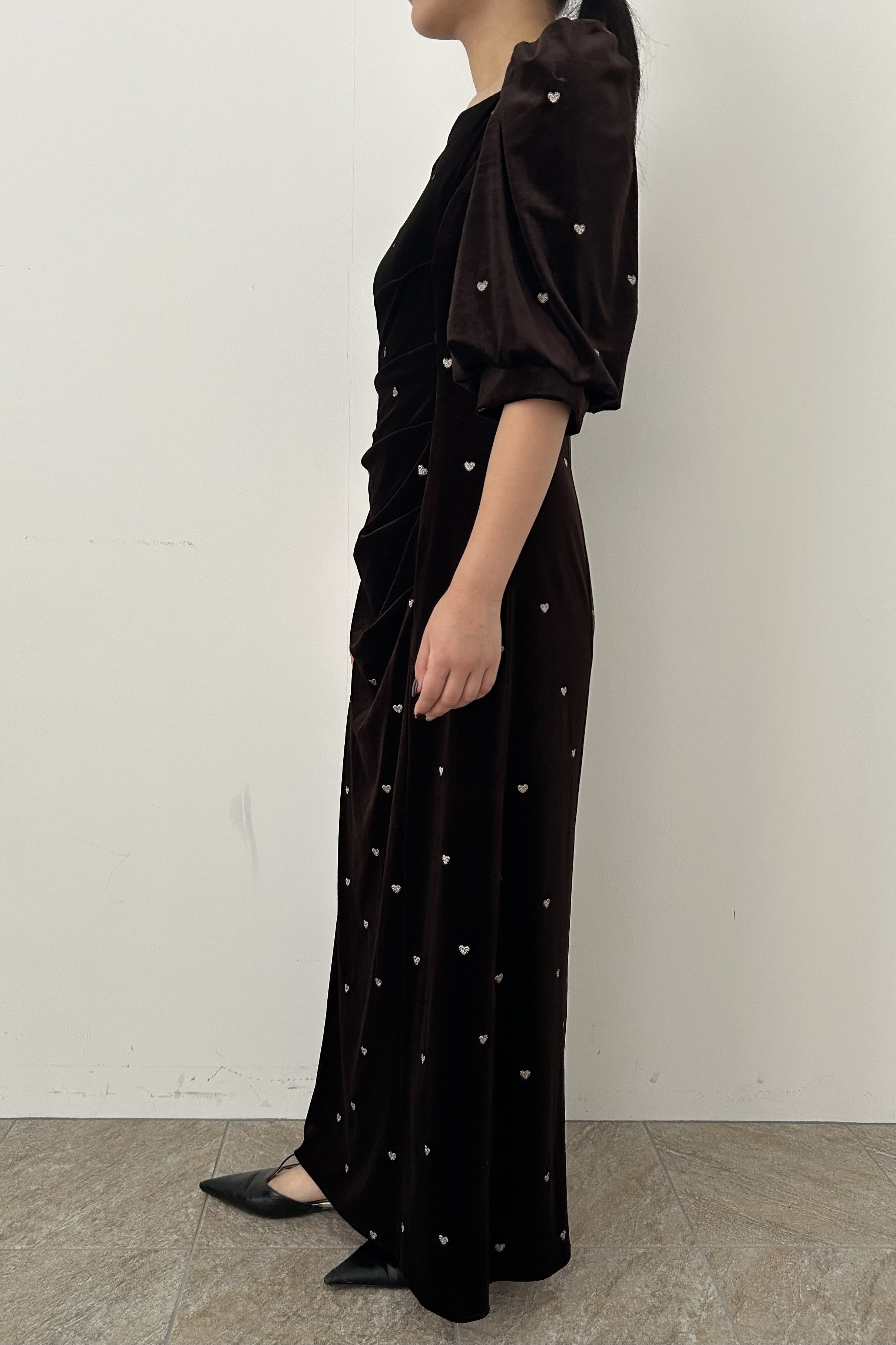 1035 Sweetheart velour dress