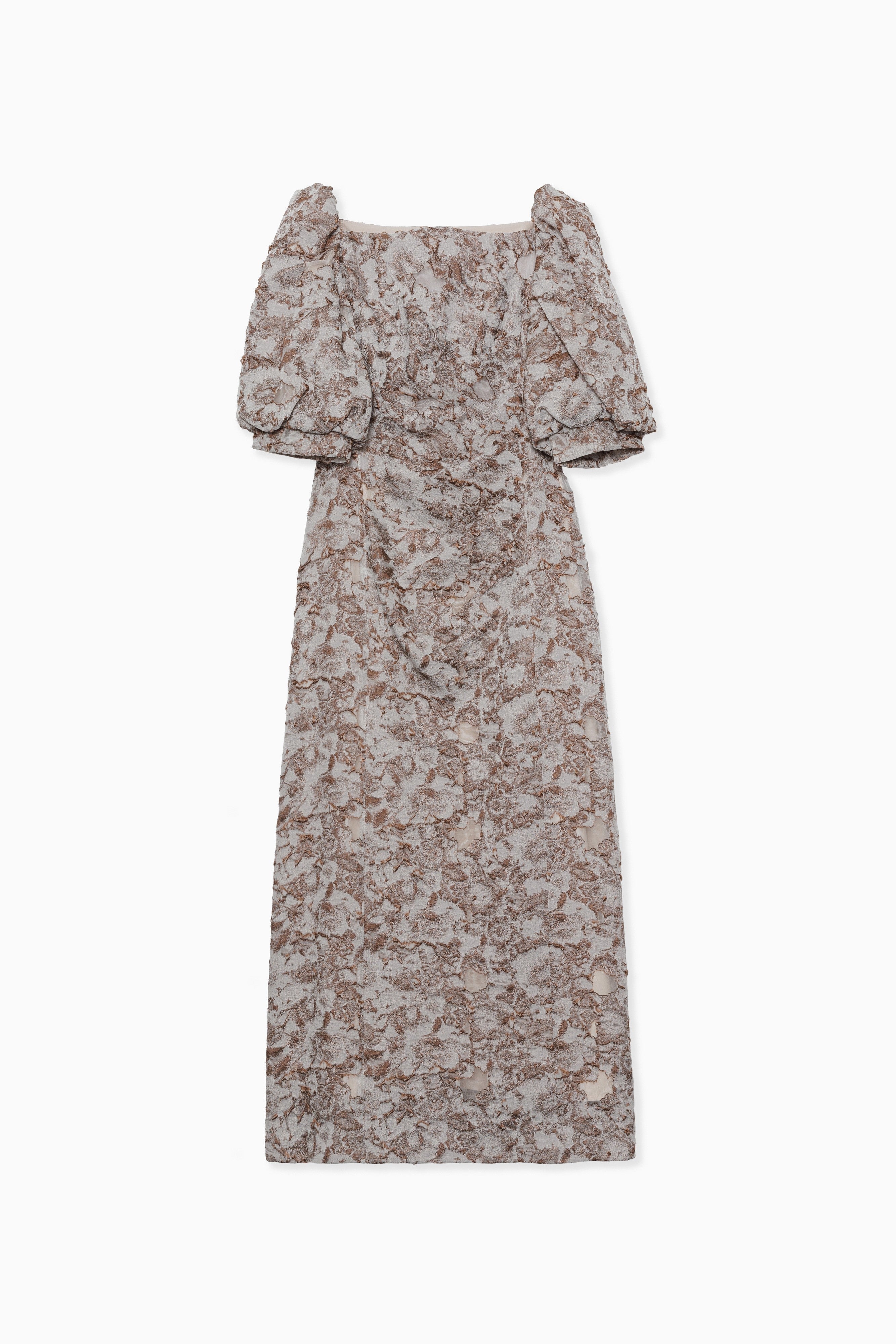 1071 Sheer Jacquard Organza Dress