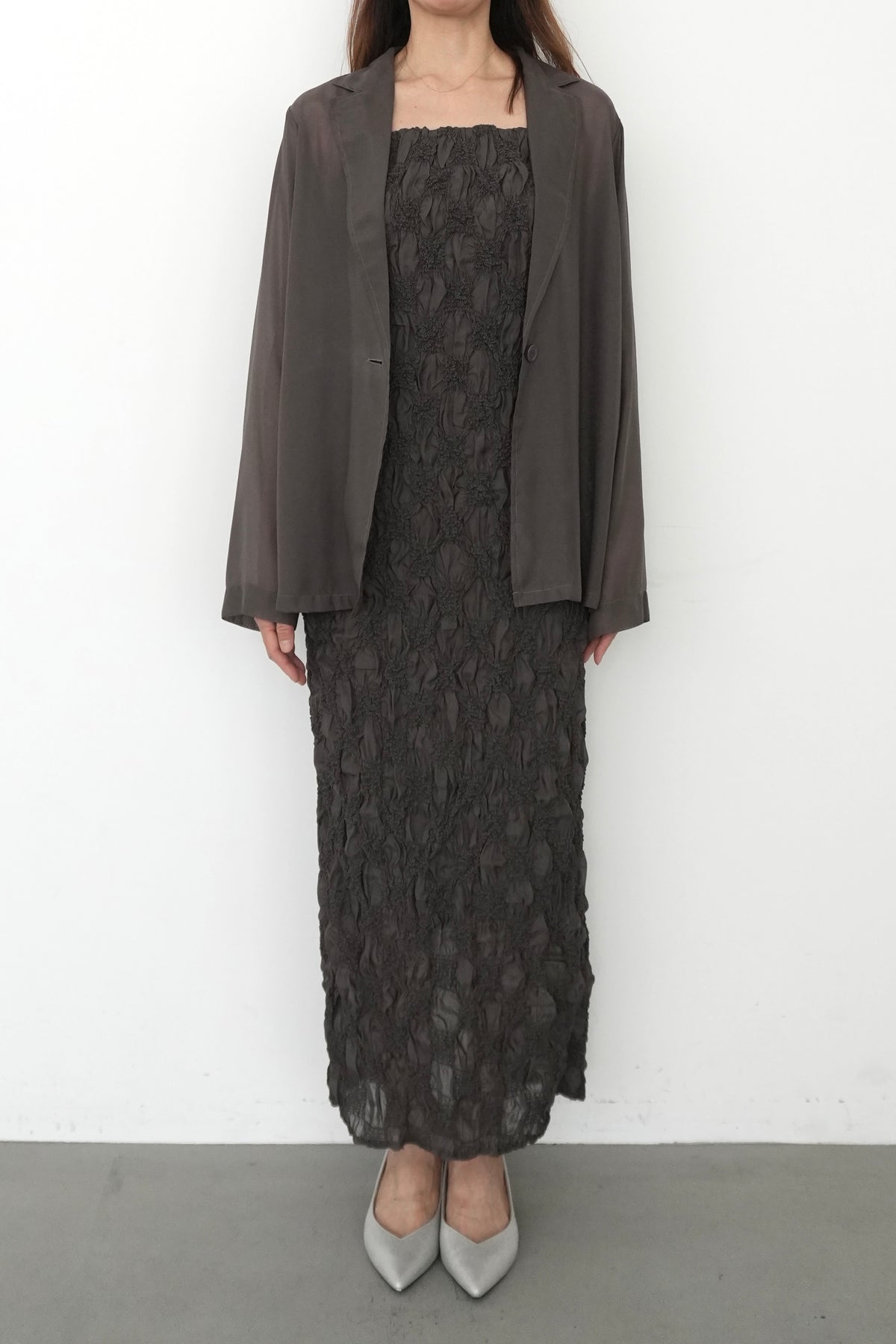 model:164cm size:L color:グレー
