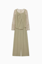 1084 Oblique cross top pants set