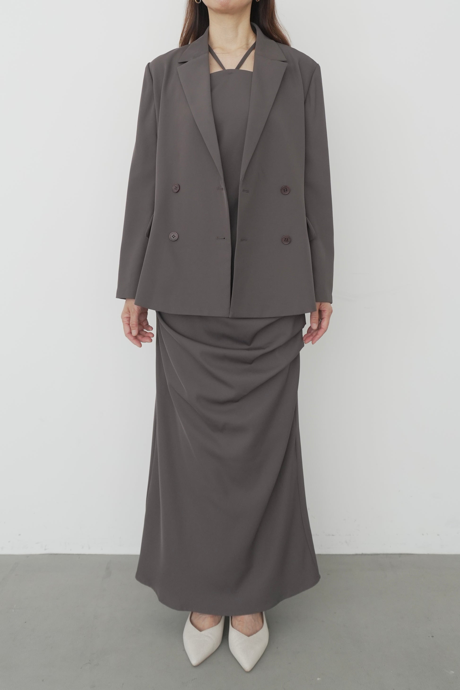 model:164cm size:L color:ブラウン