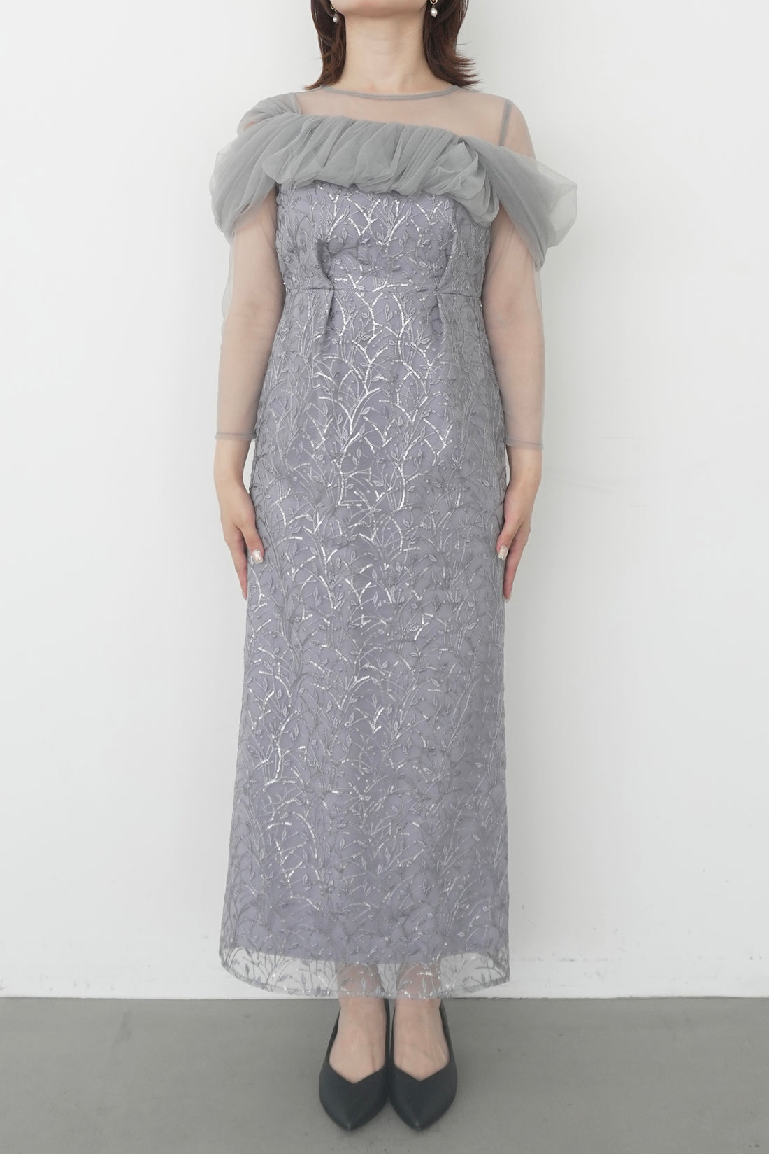 153cm/骨格ストレート　Sサイズ/グレー着用 ヒール5.2cm