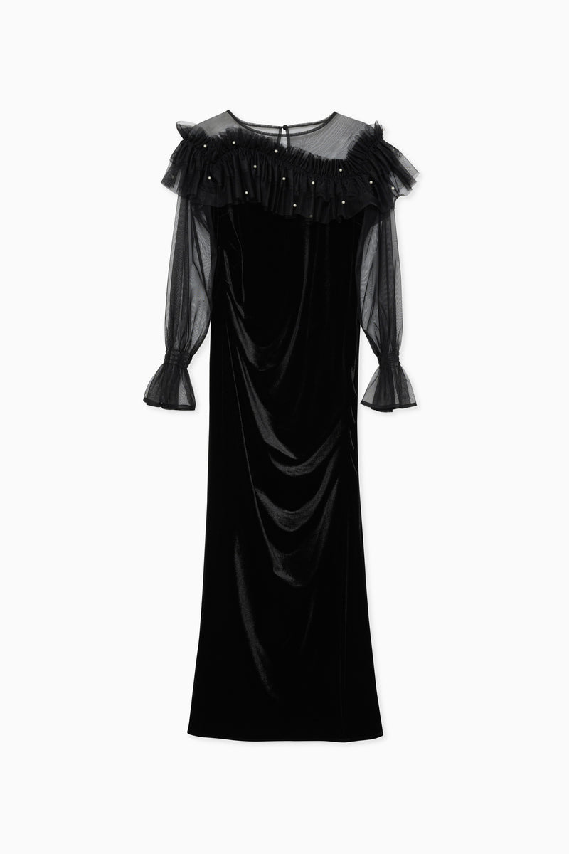 1108  Tulle cape dress