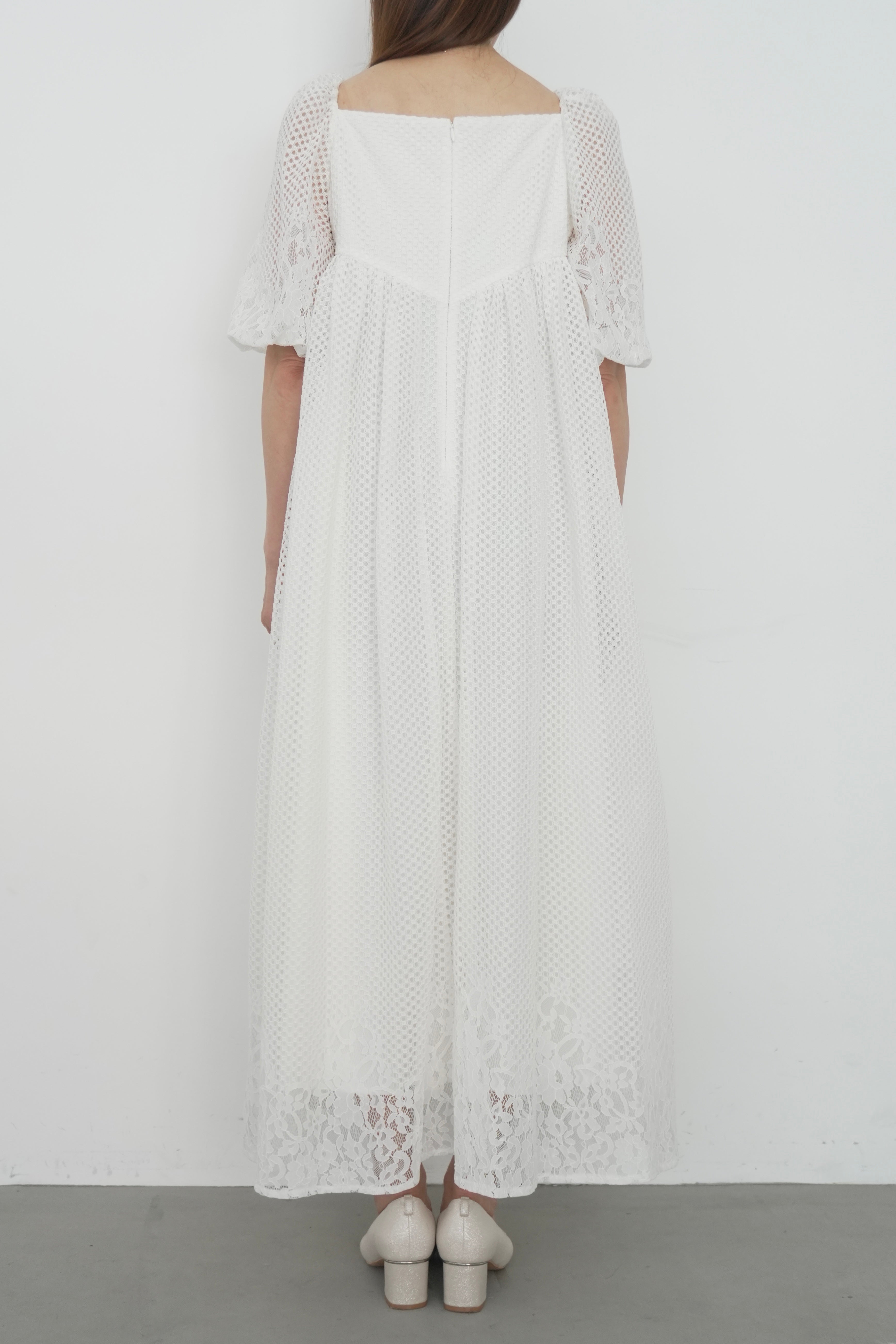 1114 Sheer Gingham Lace Dress