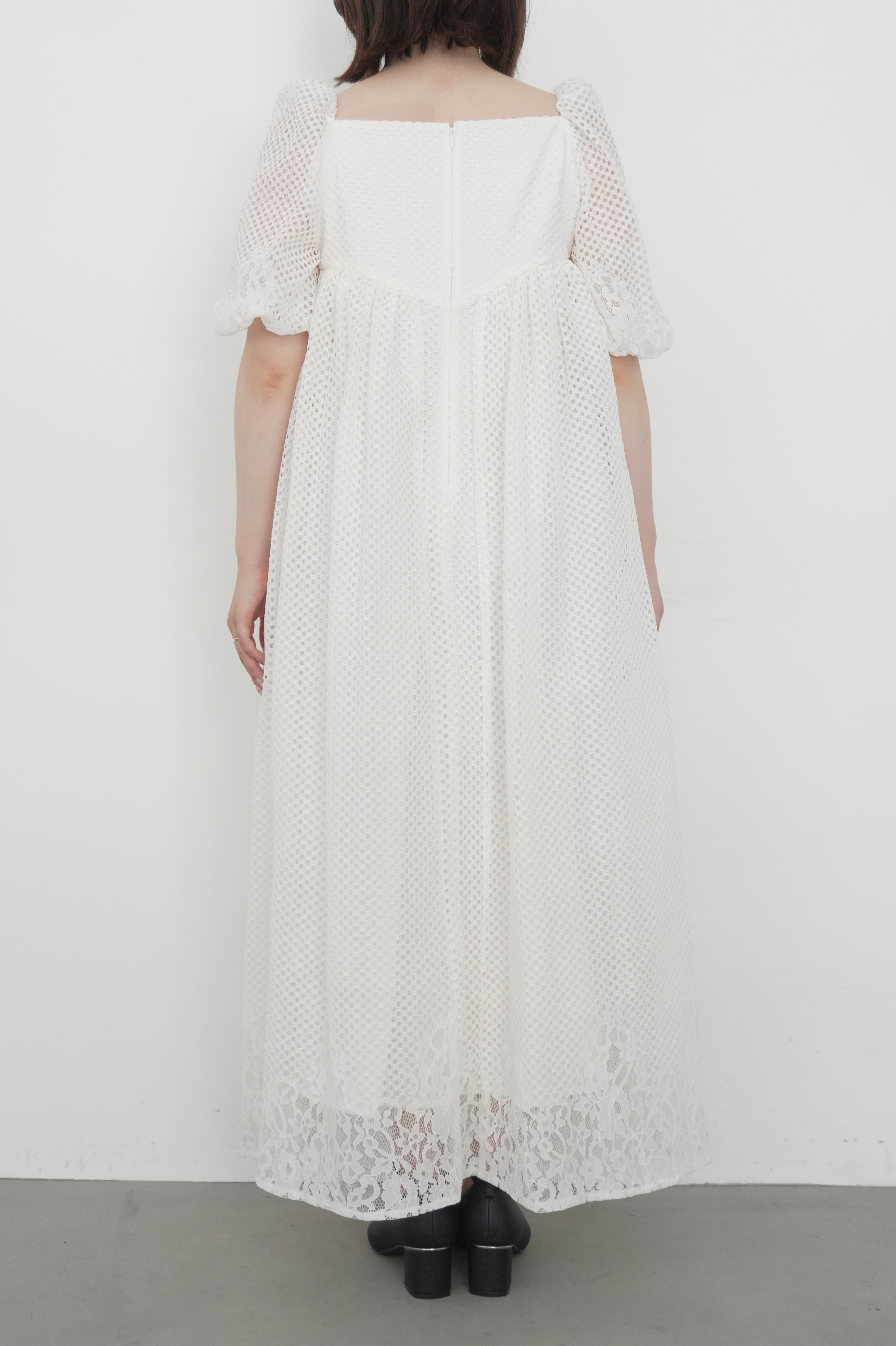 1114 Sheer Gingham Lace Dress