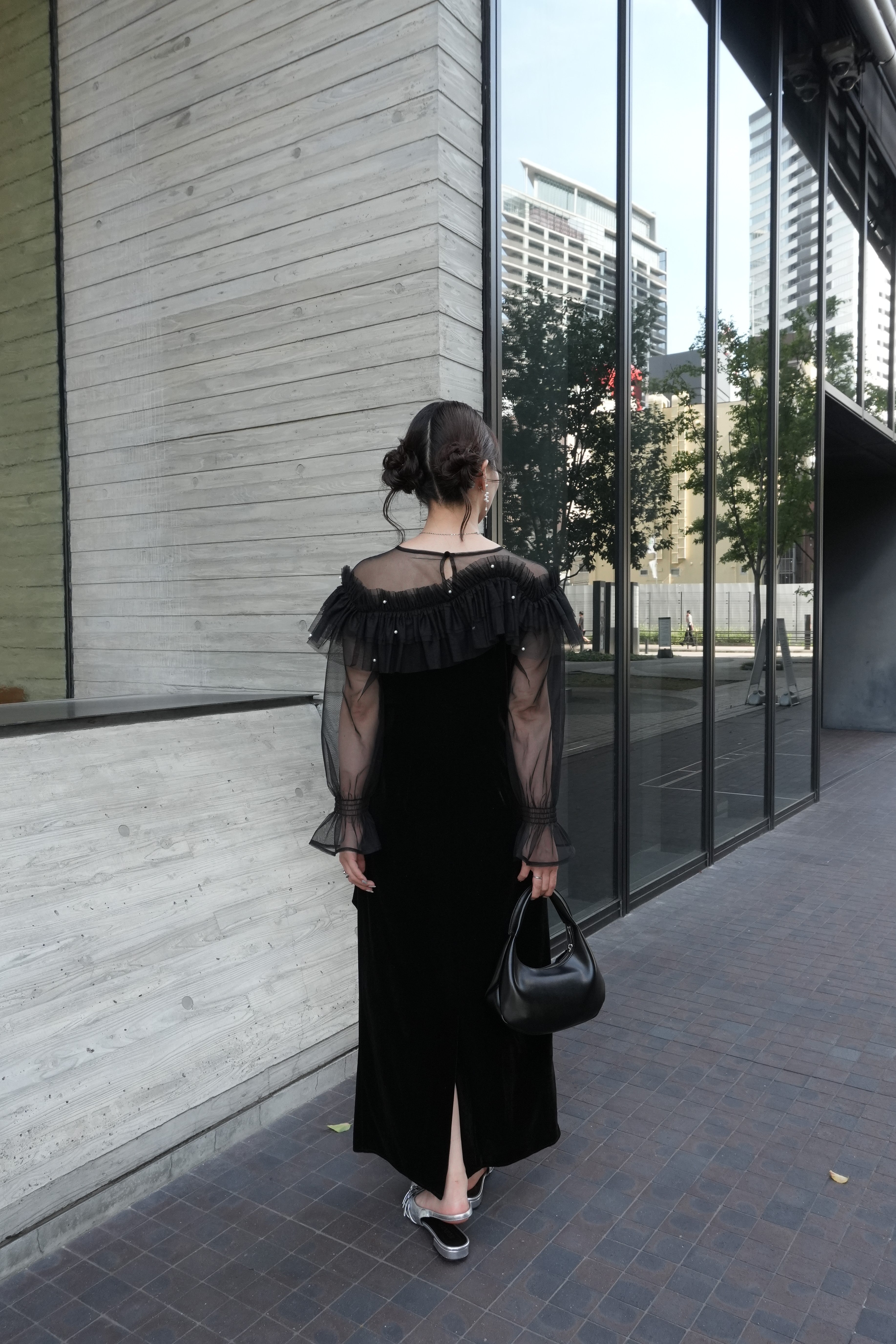 model:159cm size:M color:ブラック×ベージュ