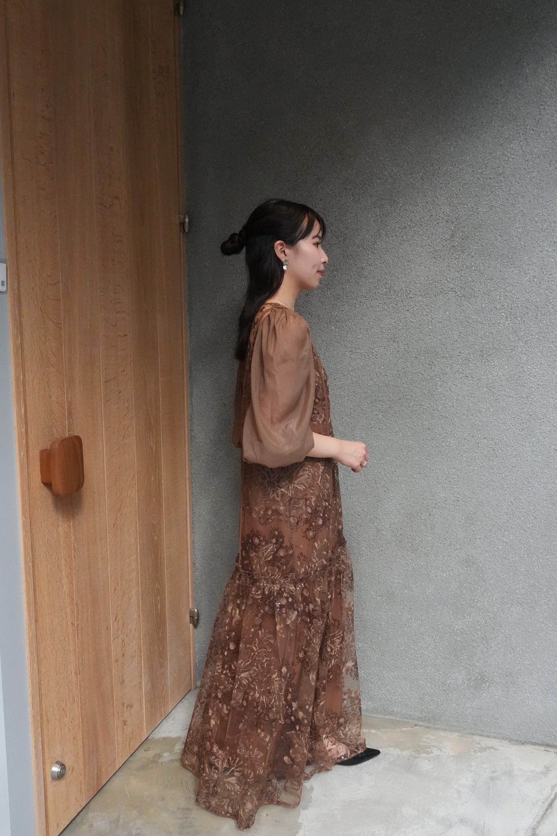 model:159cm color:ブラウン
