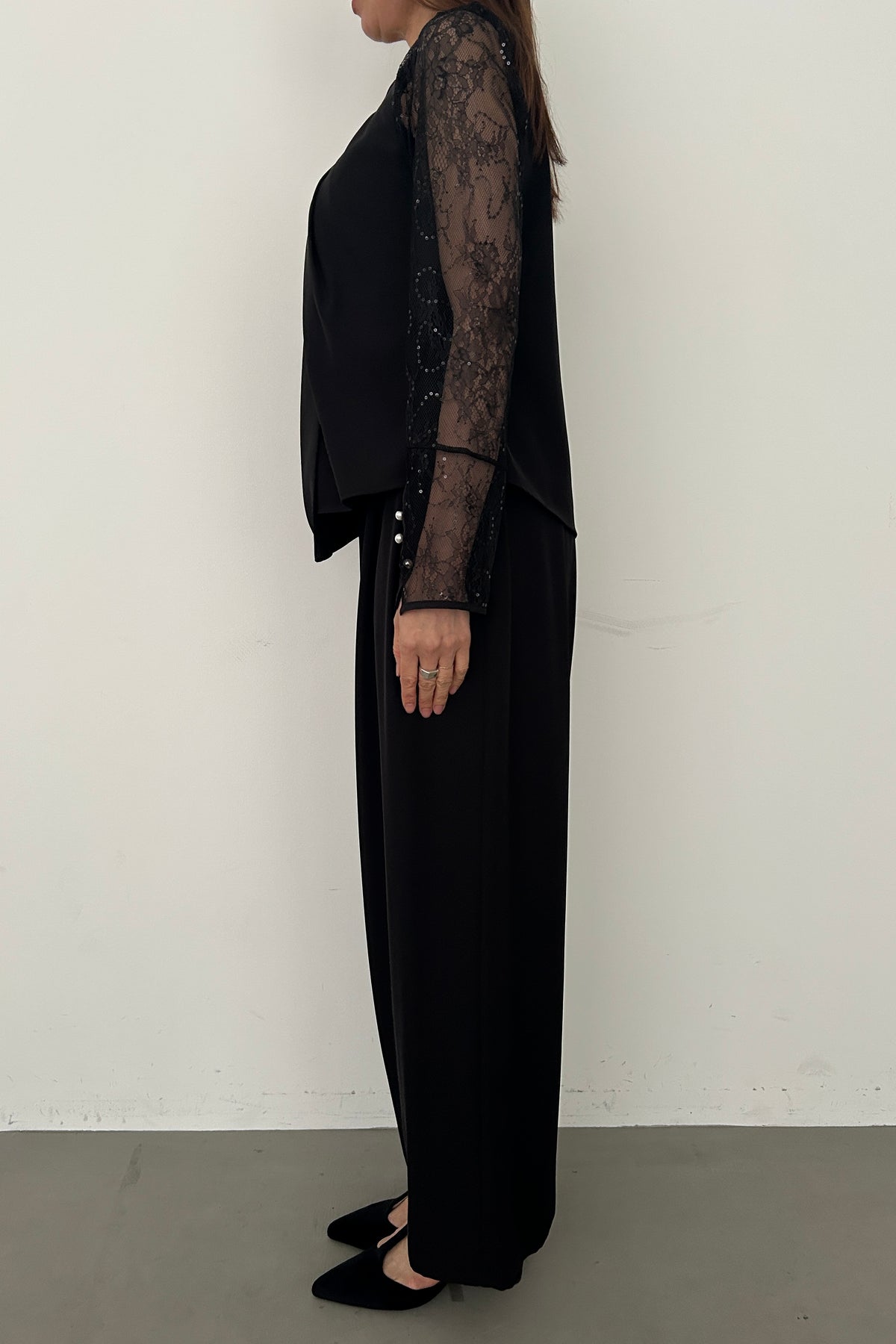 model:164cm size:S color:ブラック
