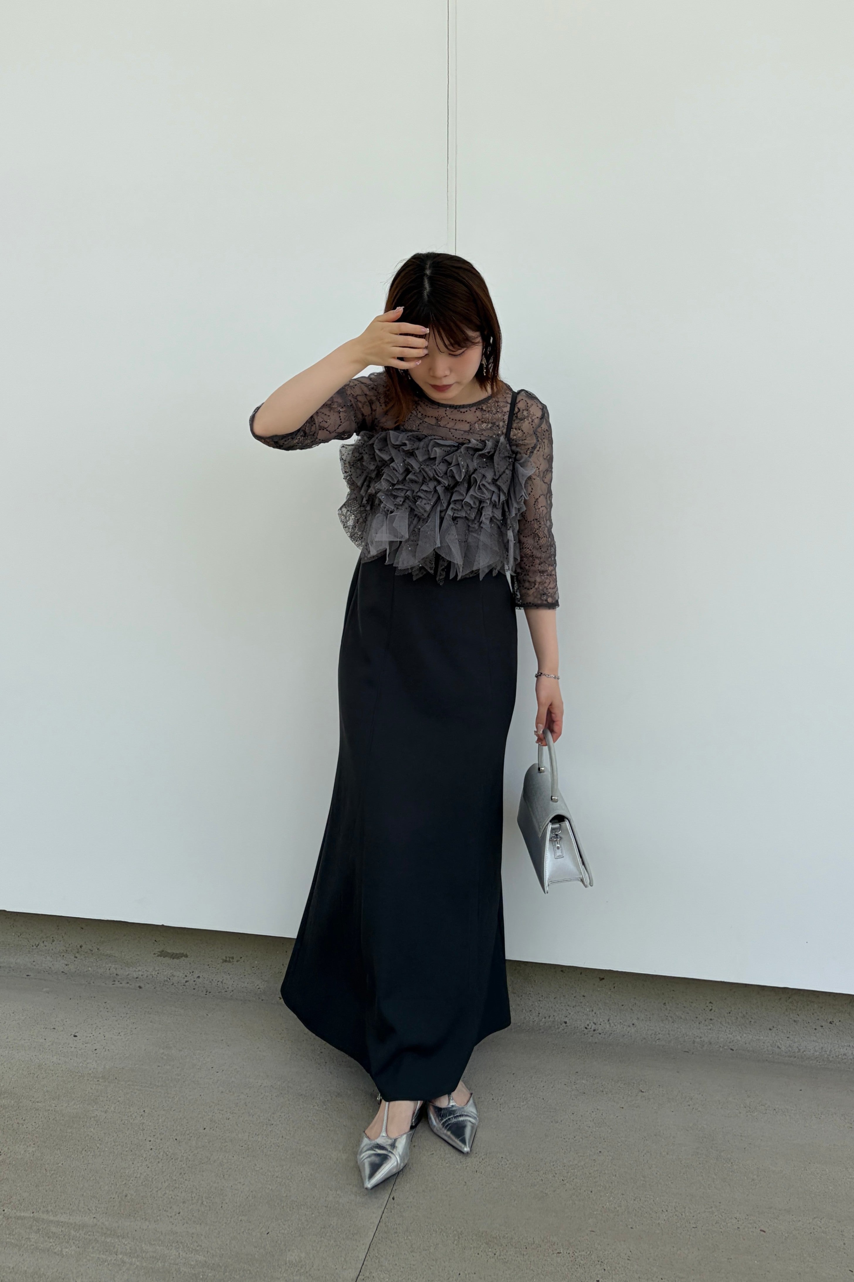 model:153cm size:S color:チャコール