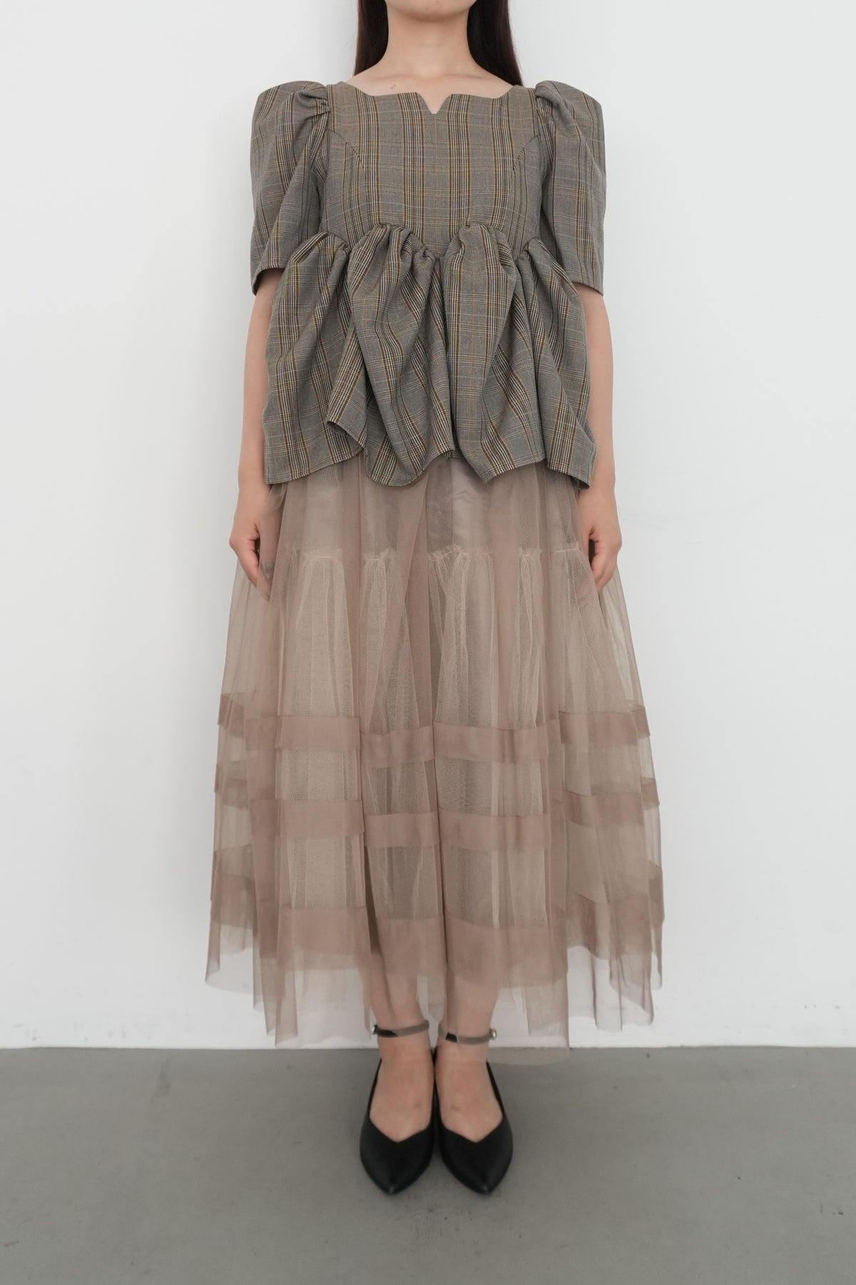 model:159cm size:S color:ベージュ
