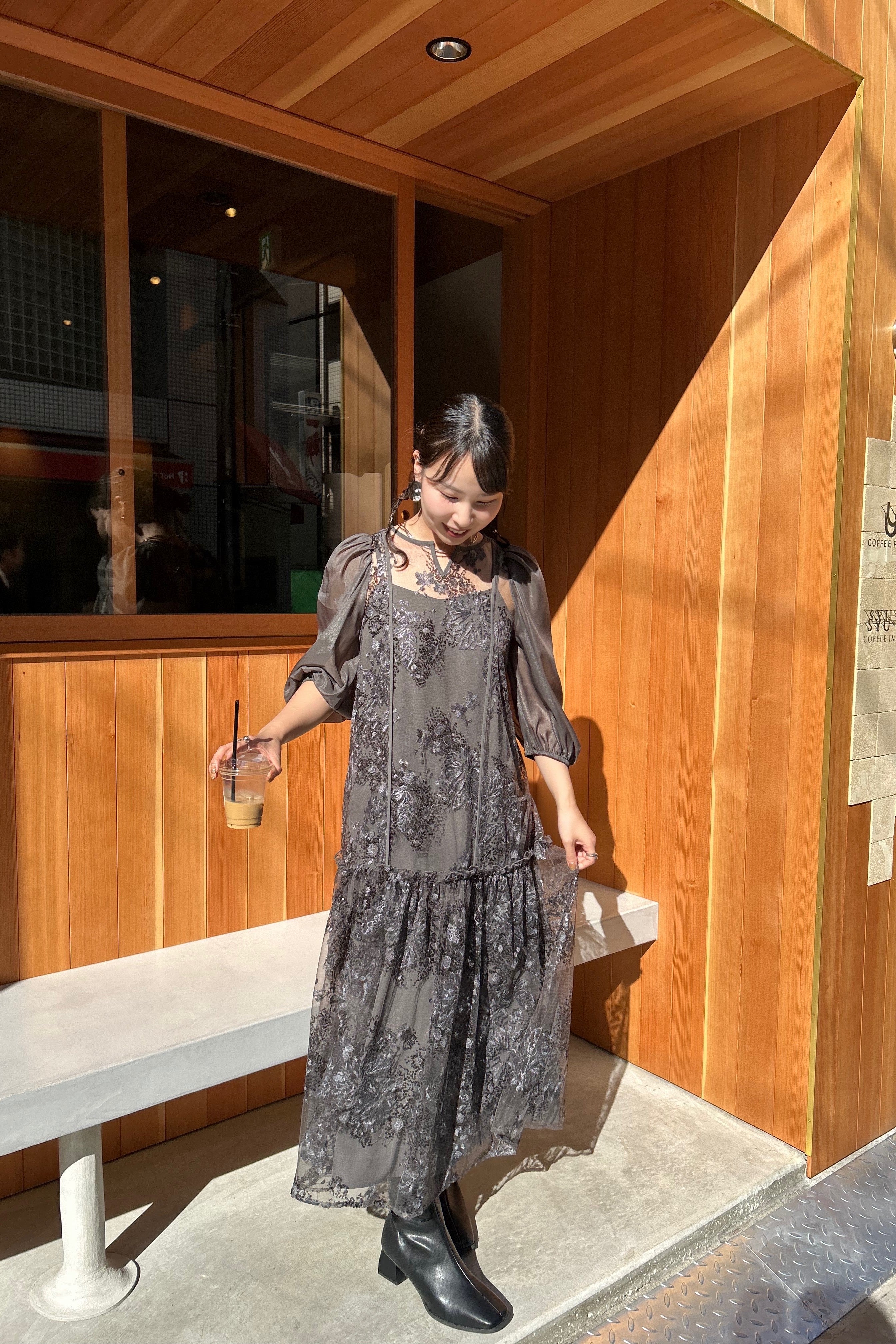 model:159cm size:M color:グレー