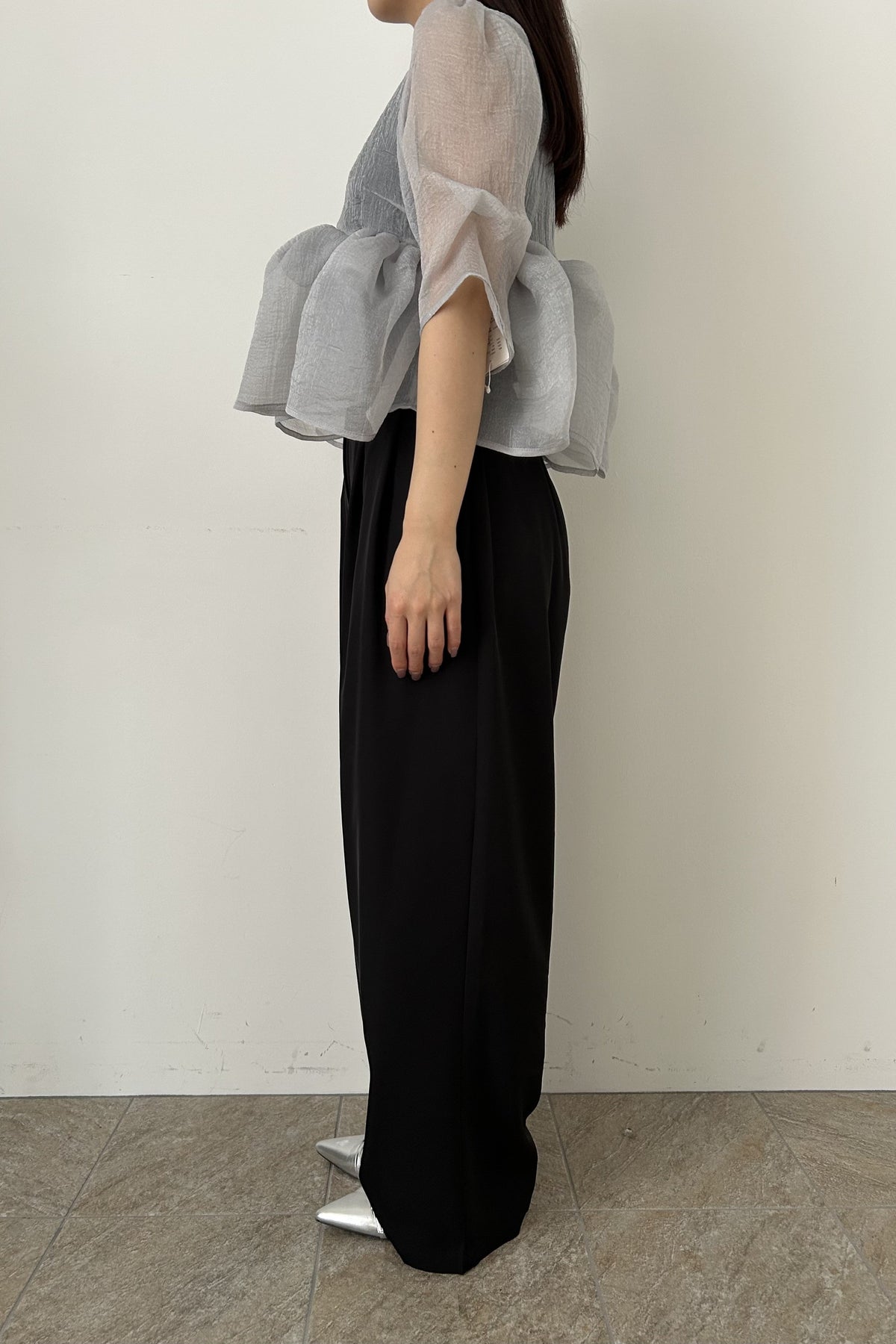 model:159cm size:M color:ブラック×グレー