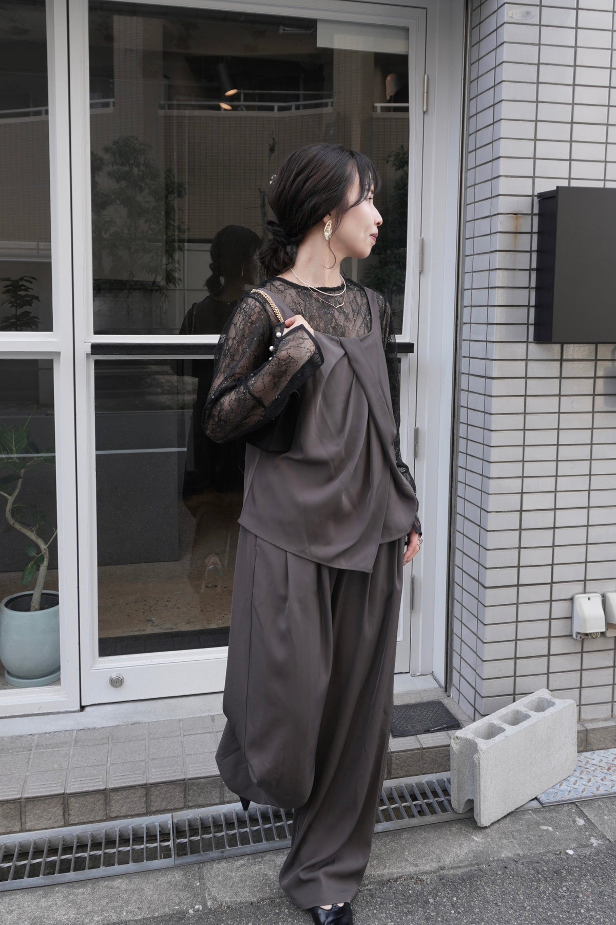 model:159cm size:M color:ブラウン