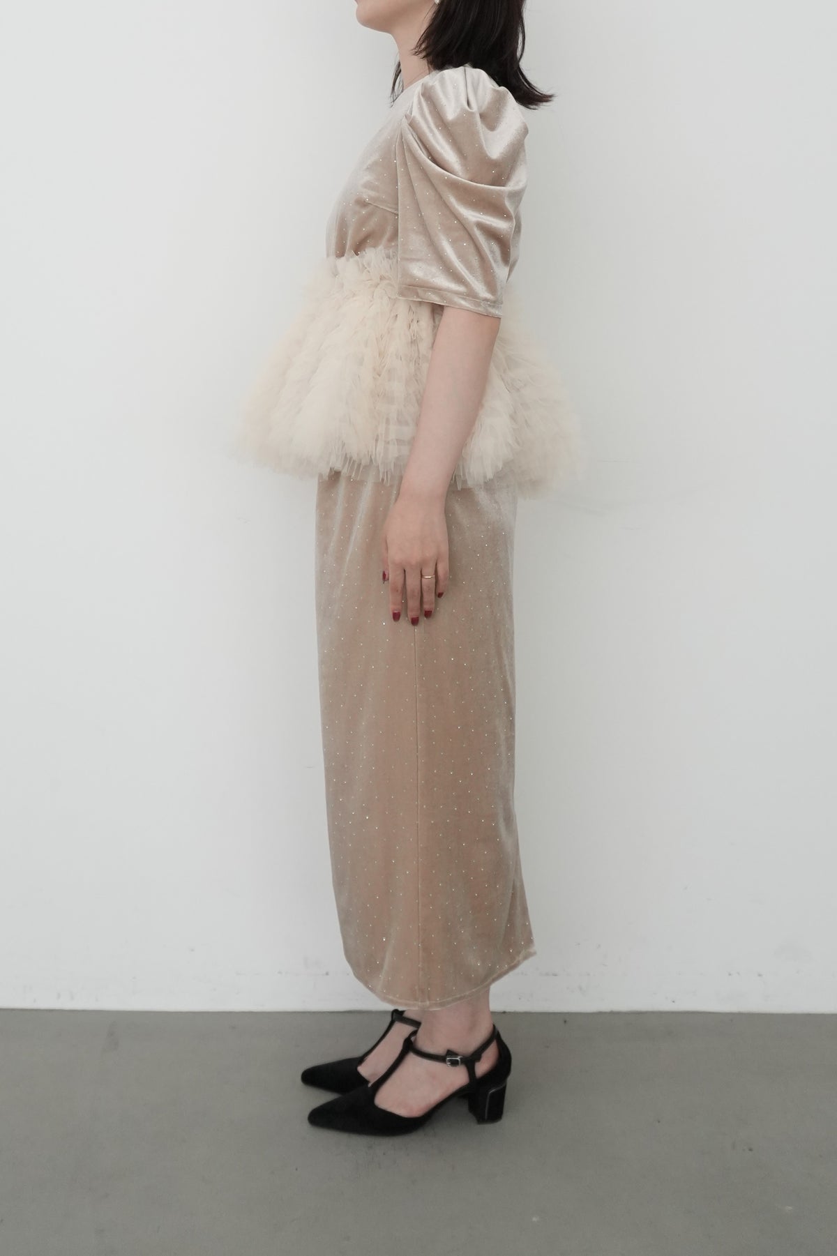 model:153cm size:S color:ベージュ