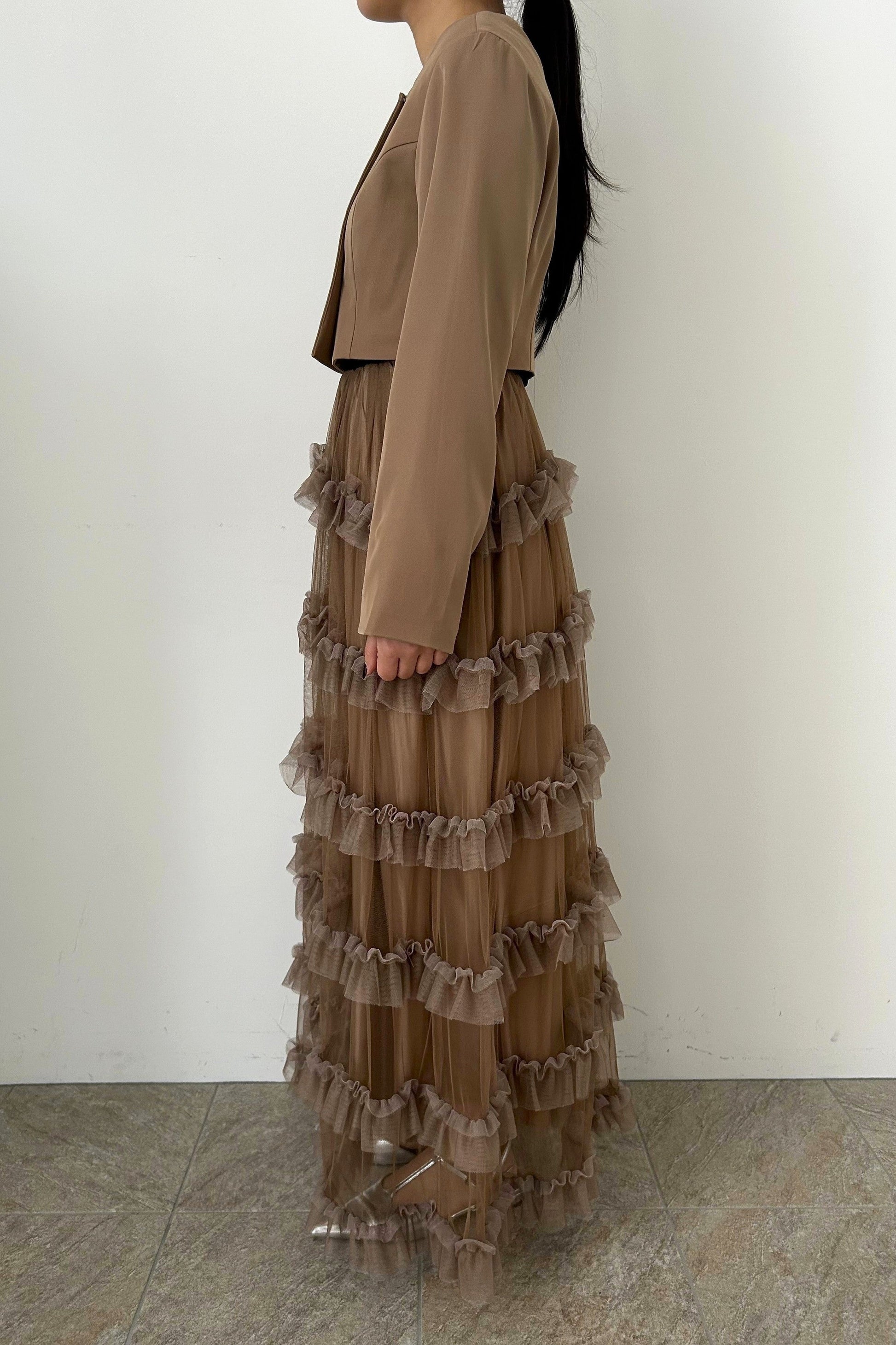 model:155cm size:S color:ベージュ