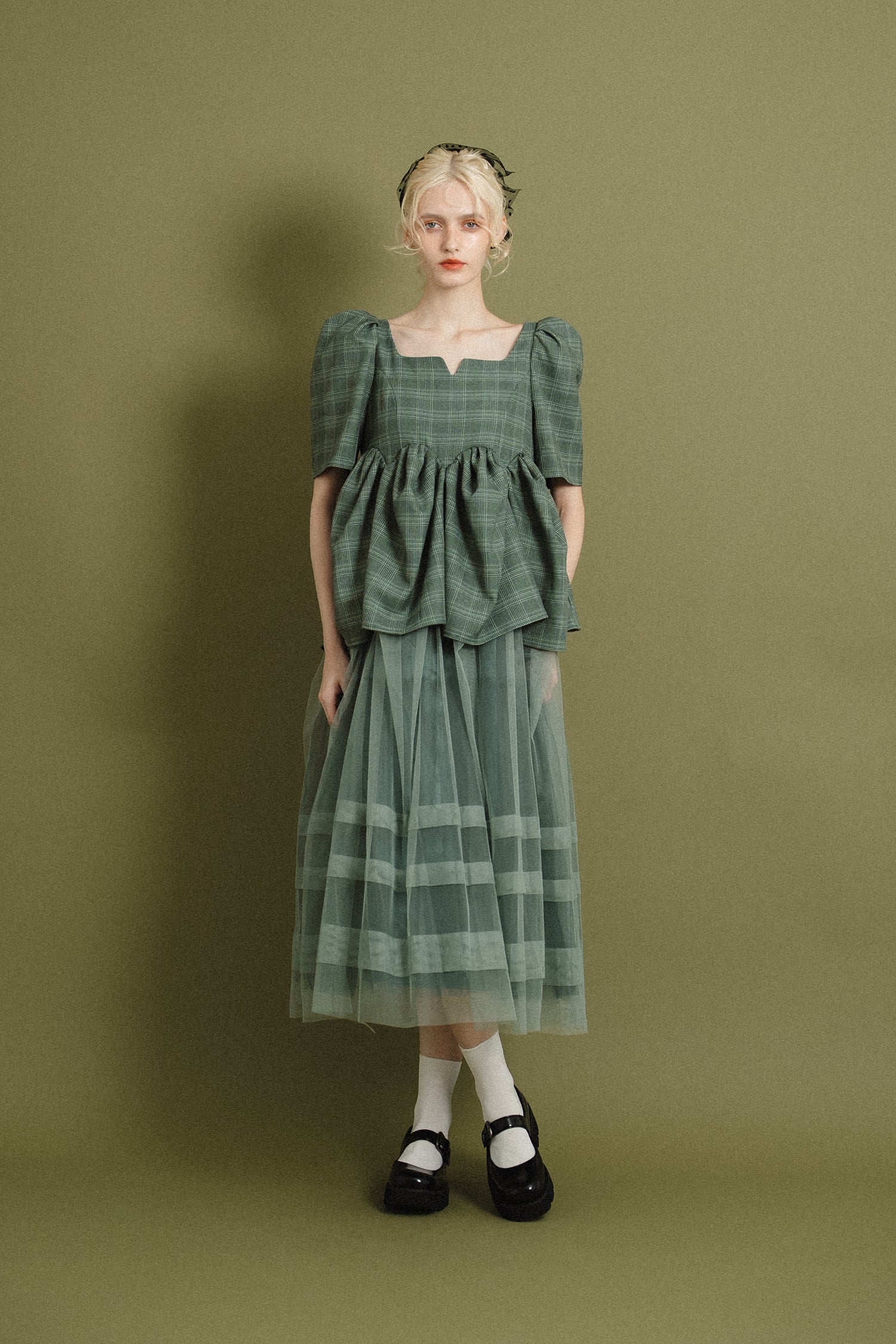 model:174cm size:モデルサイズ color:グリーン