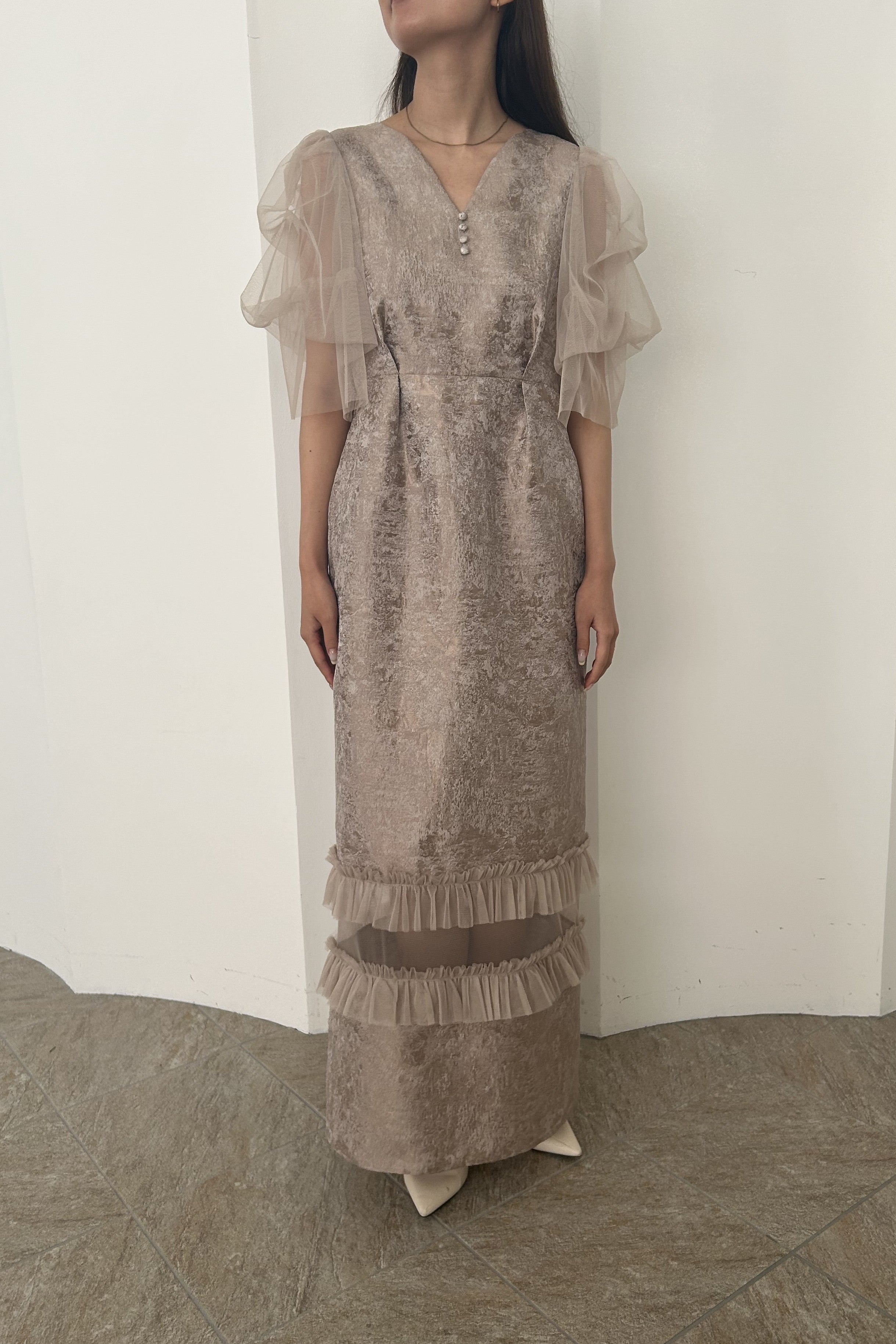 model:165cm size:L color:ピンクベージュ