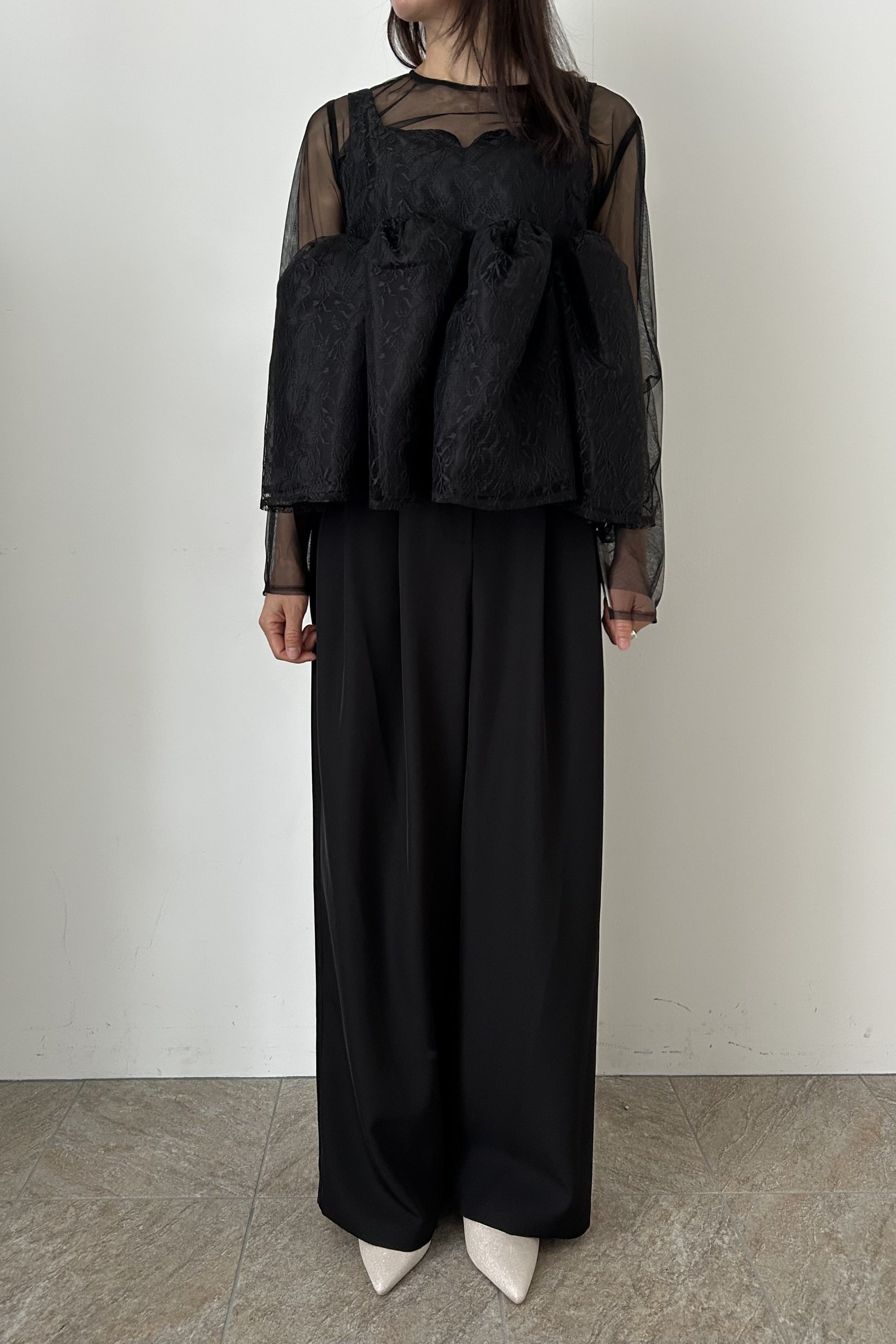 model:164cm size:L color:ブラック