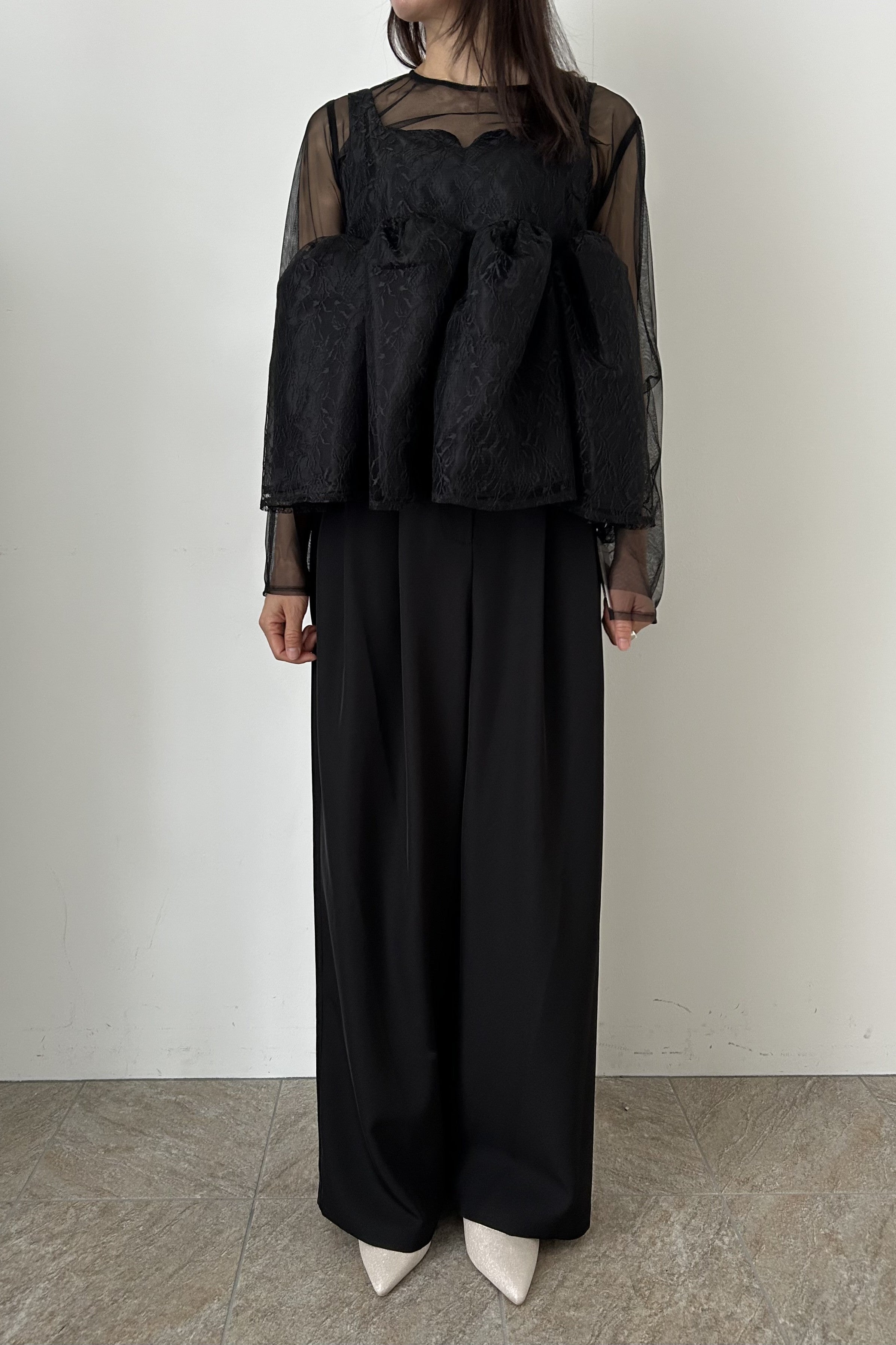 model:164cm size:L color:ブラック