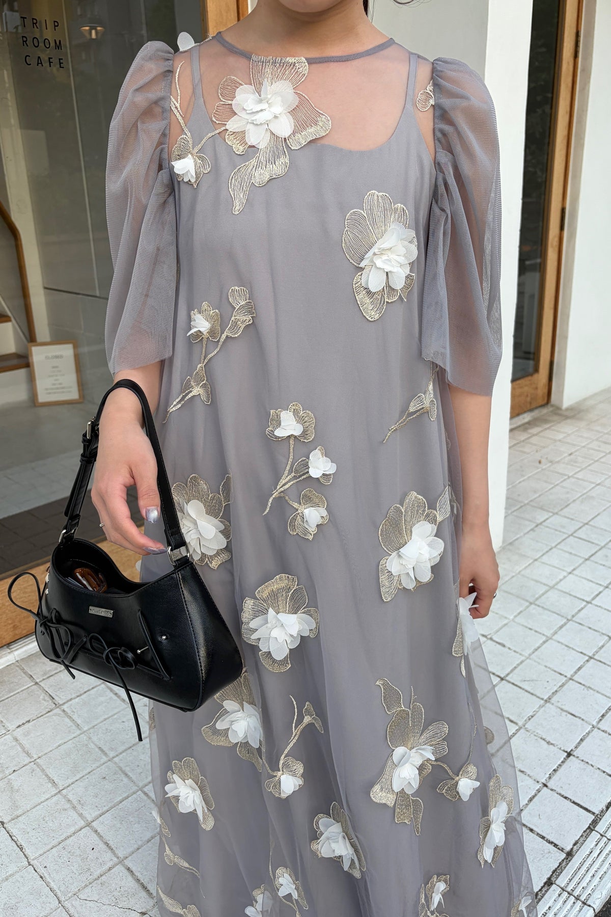 model:159cm color:グレー