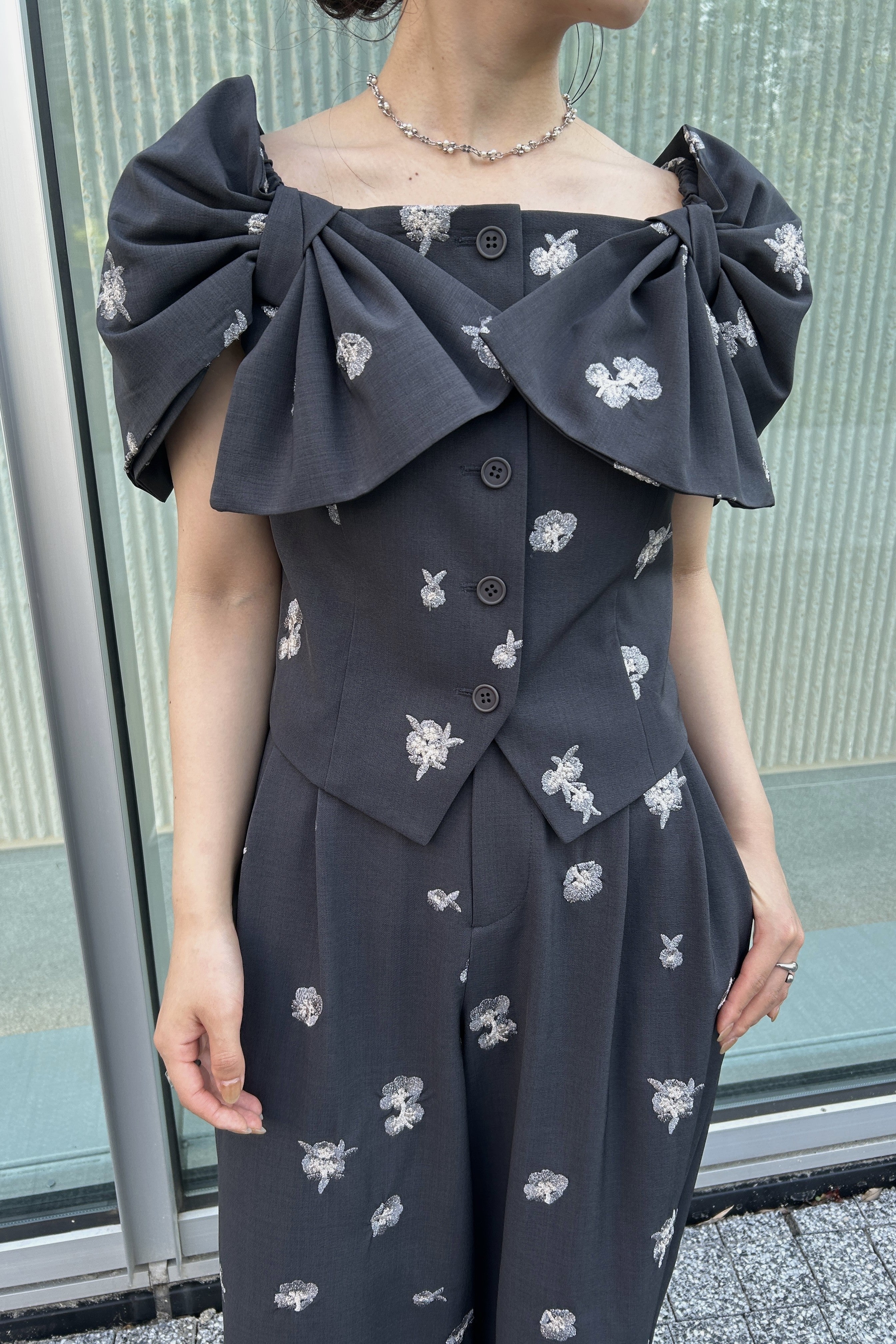 model:159cm size:M color:チャコール