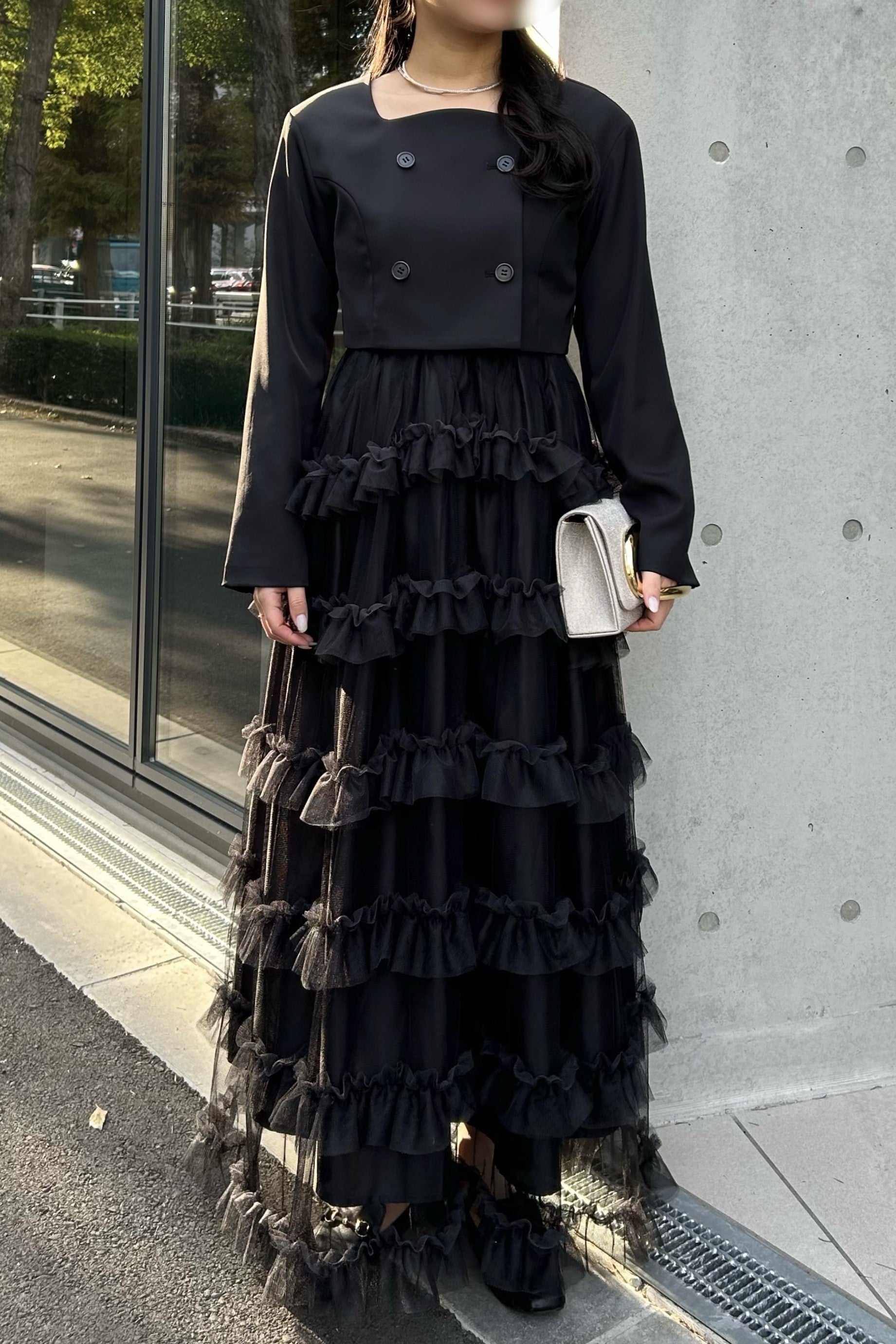 model:155cm size:S color:ブラック