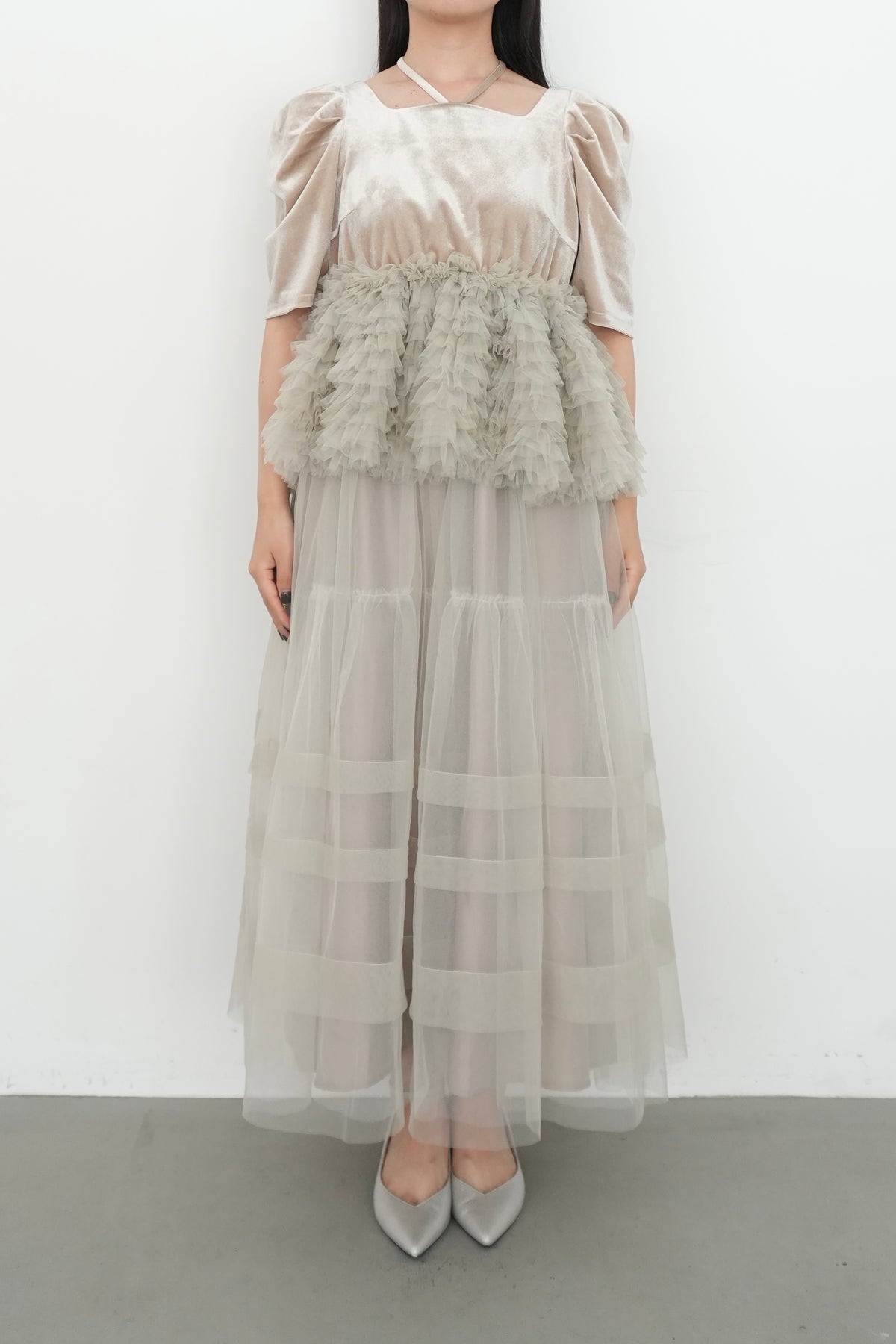 model:159cm size:L color:ベージュ