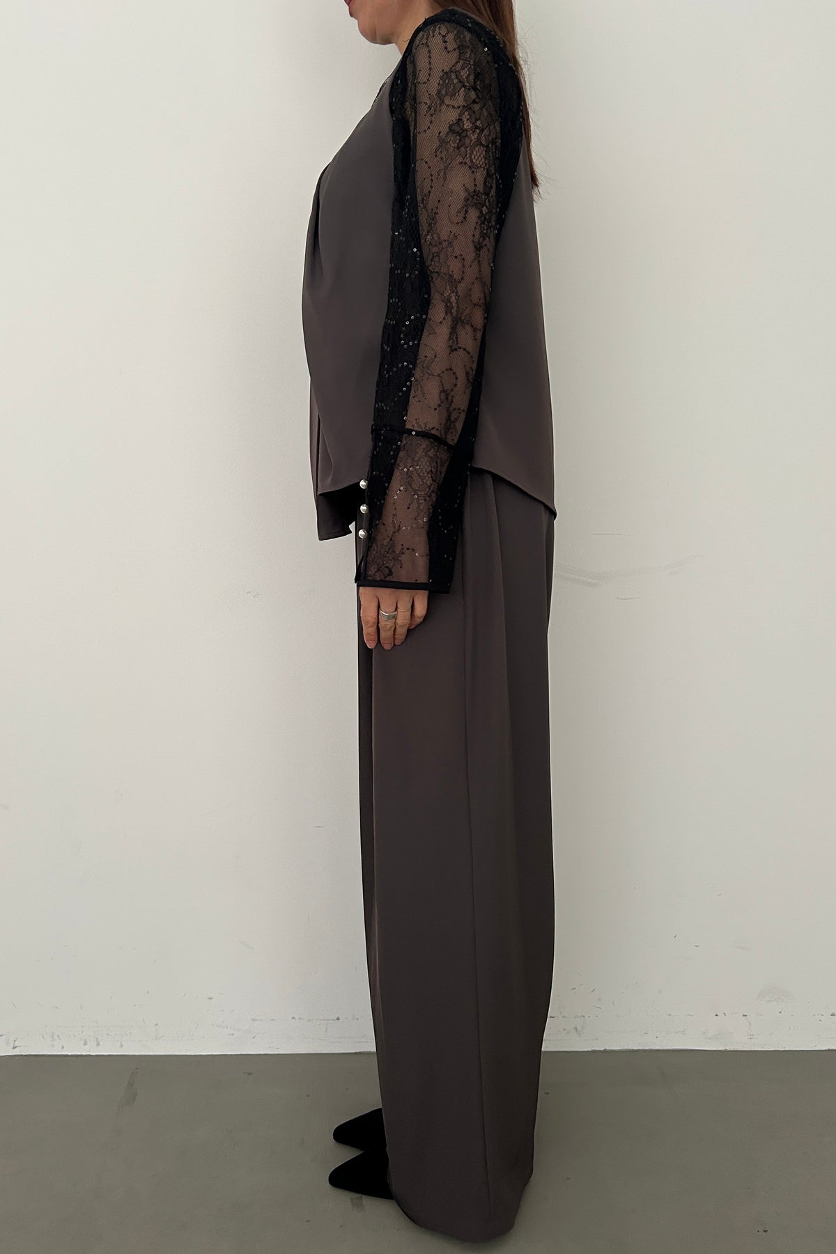 model:164cm size:M color:ブラウン