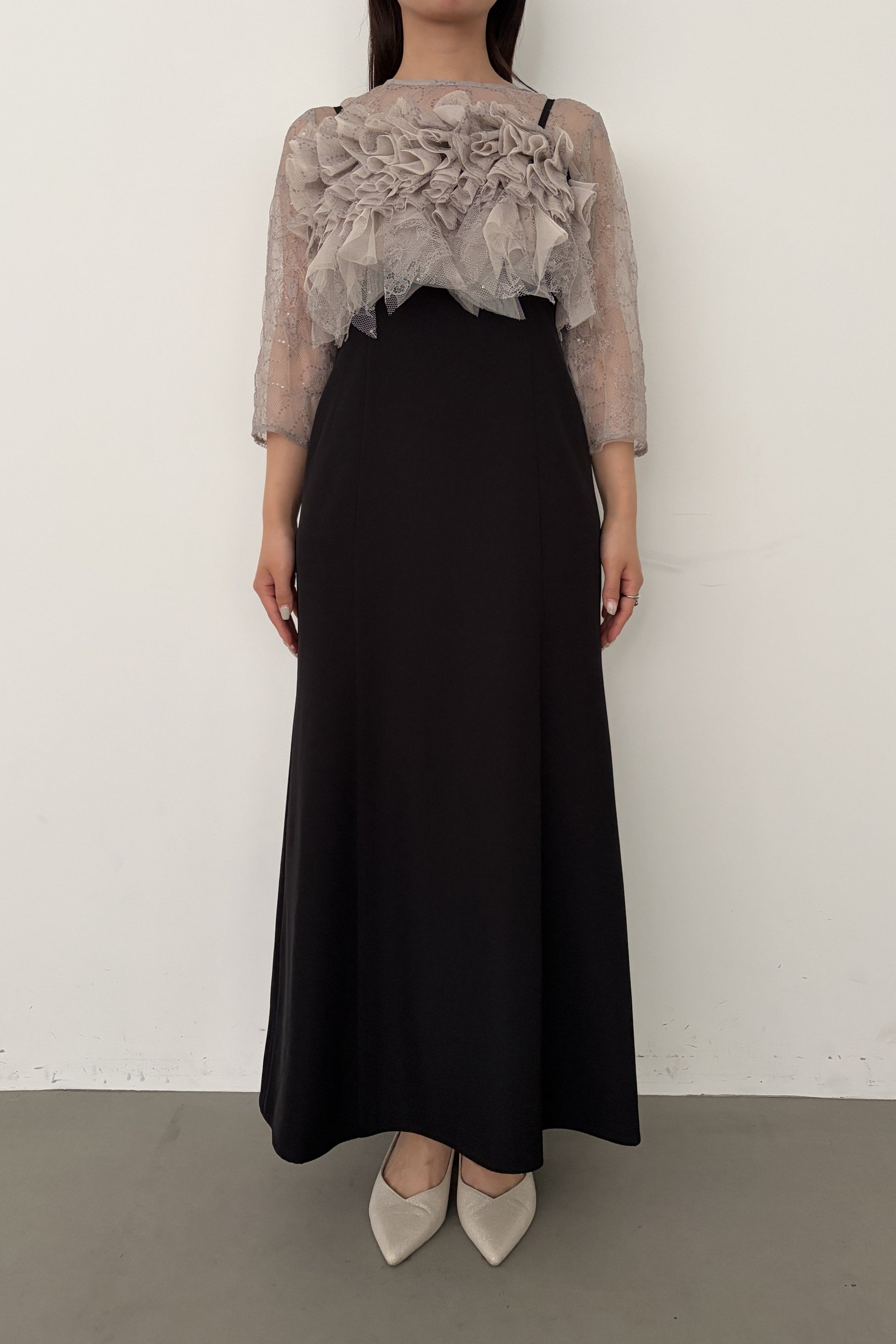 model:159cm size:M color:ブラック×ベージュ