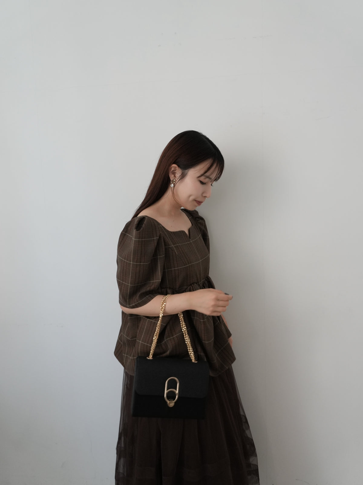 model:159cm size:L color:ブラウン