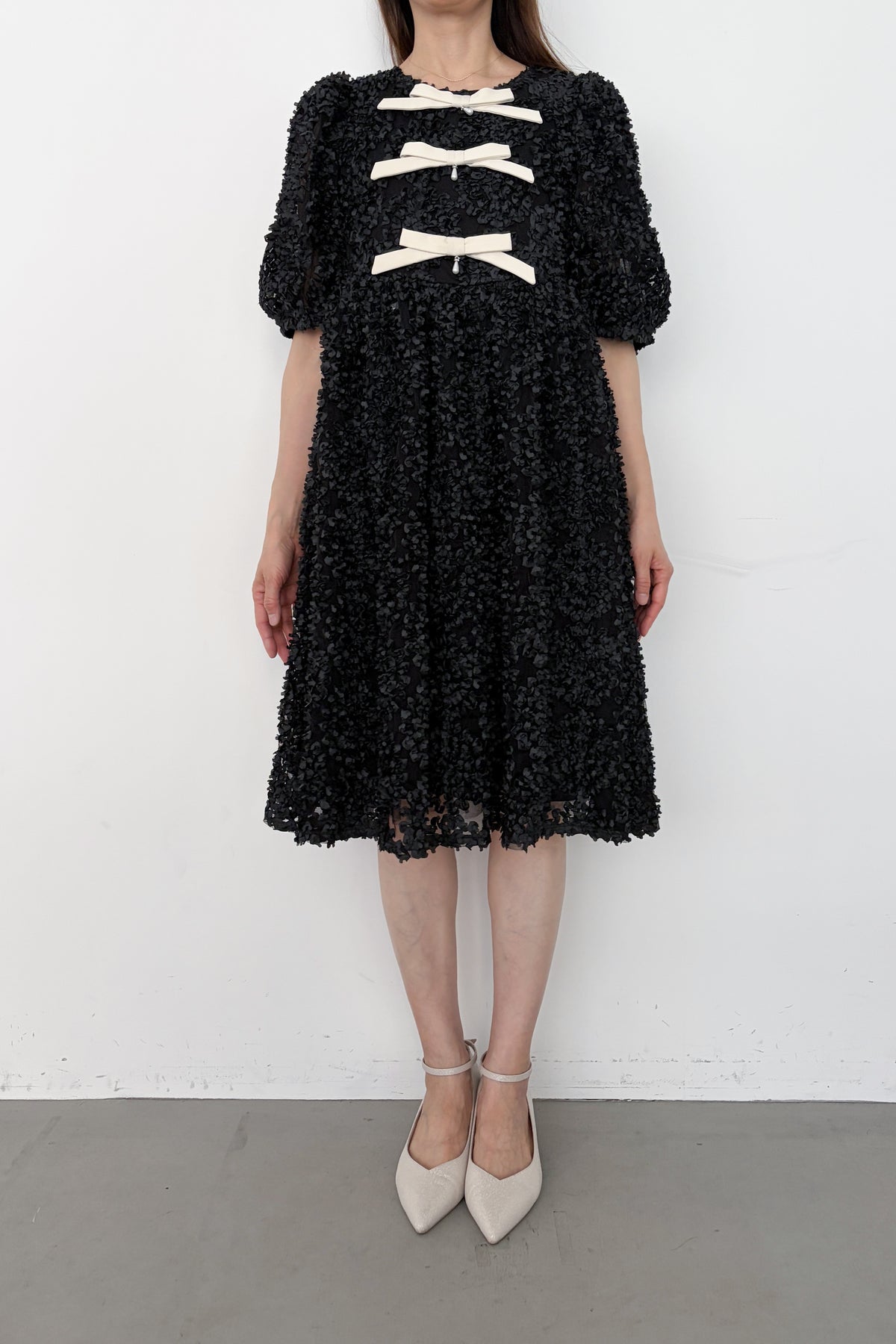 model:164cm size:M/Short color:ブラック