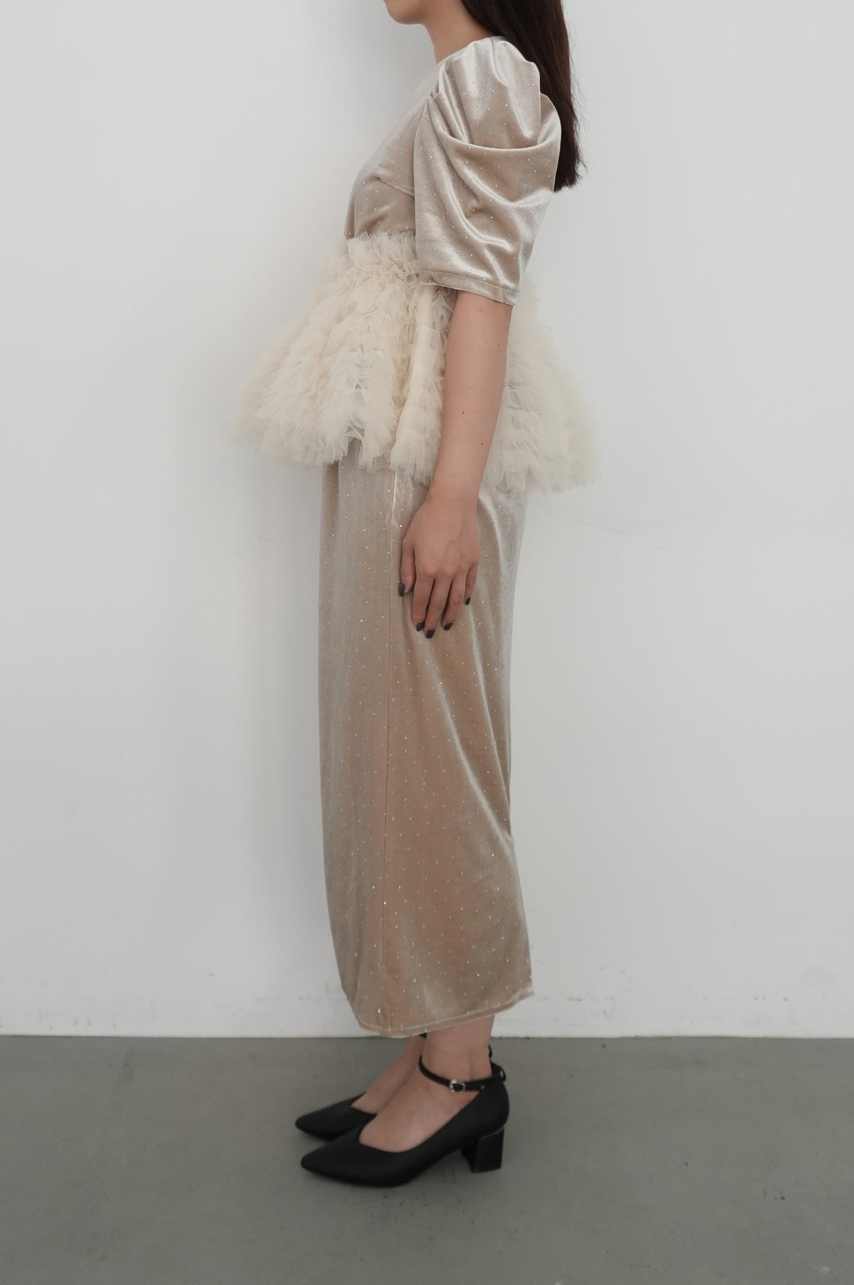 model:159cm size:S color:ベージュ