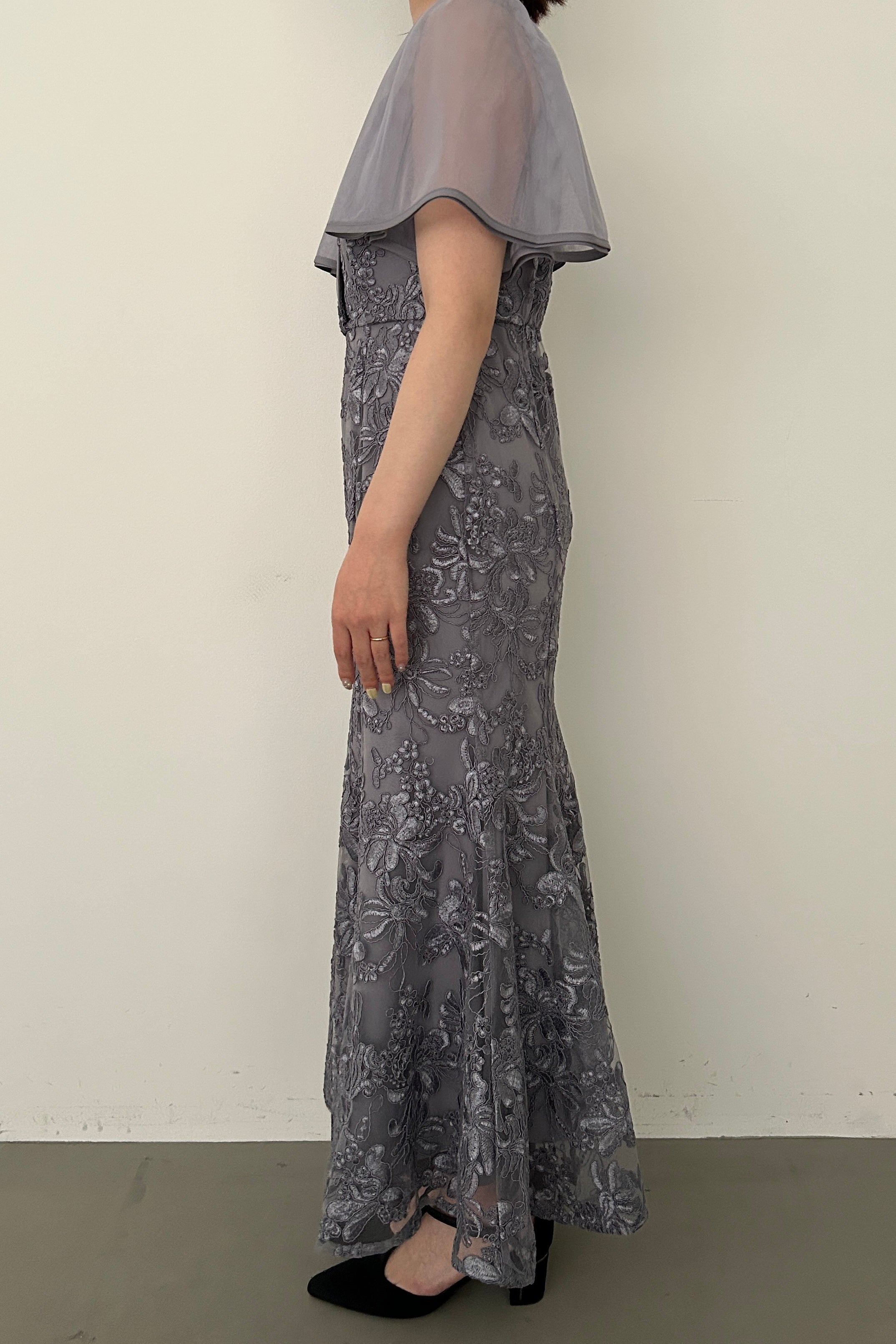 model:153cm size:S color:グレイッシュブルー
