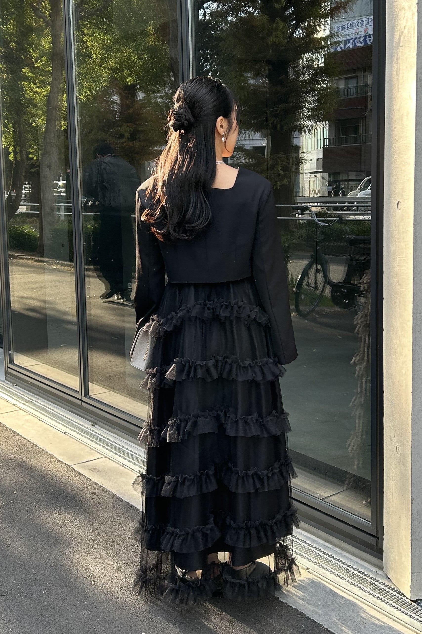 model:155cm size:S color:ブラック