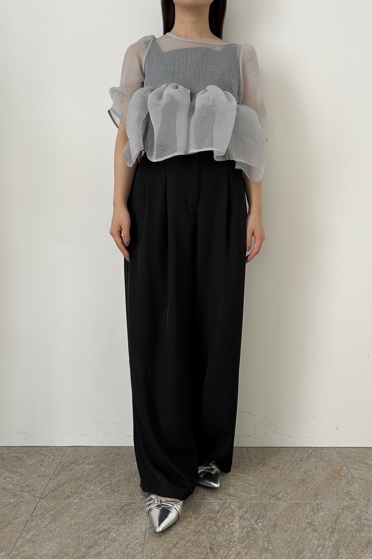 model:159cm size:M color:ブラック×グレー