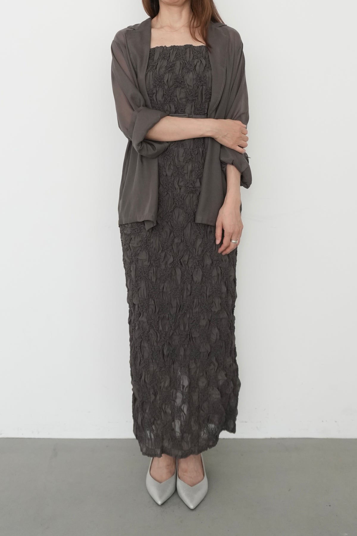 model:164cm size:L color:グレー