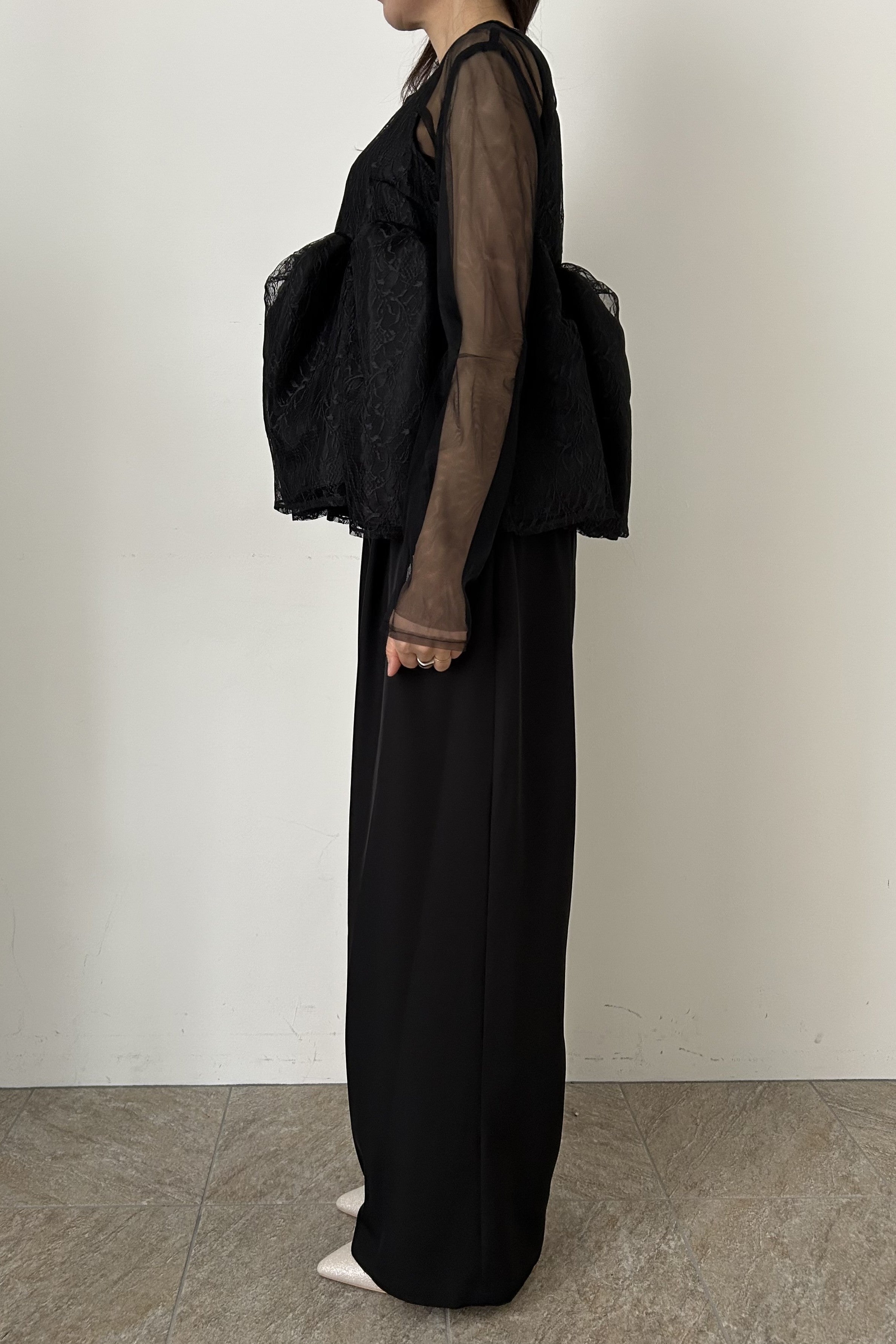 model:164cm size:L color:ブラック