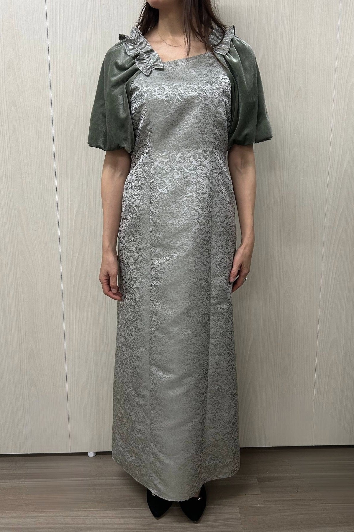 model:164cm size:L color:ブルーグレー