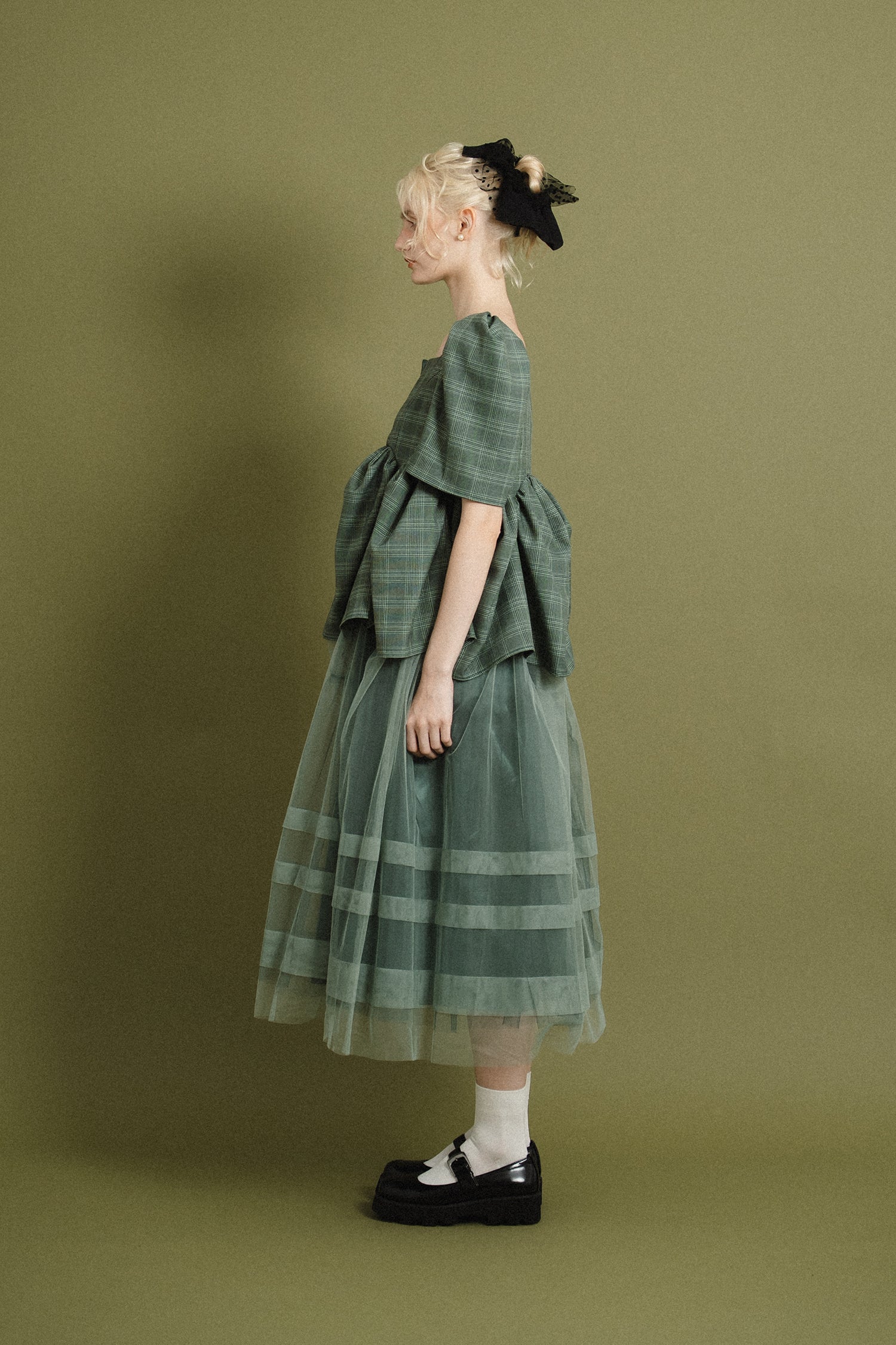 model:174cm size:モデルサイズ color:グリーン