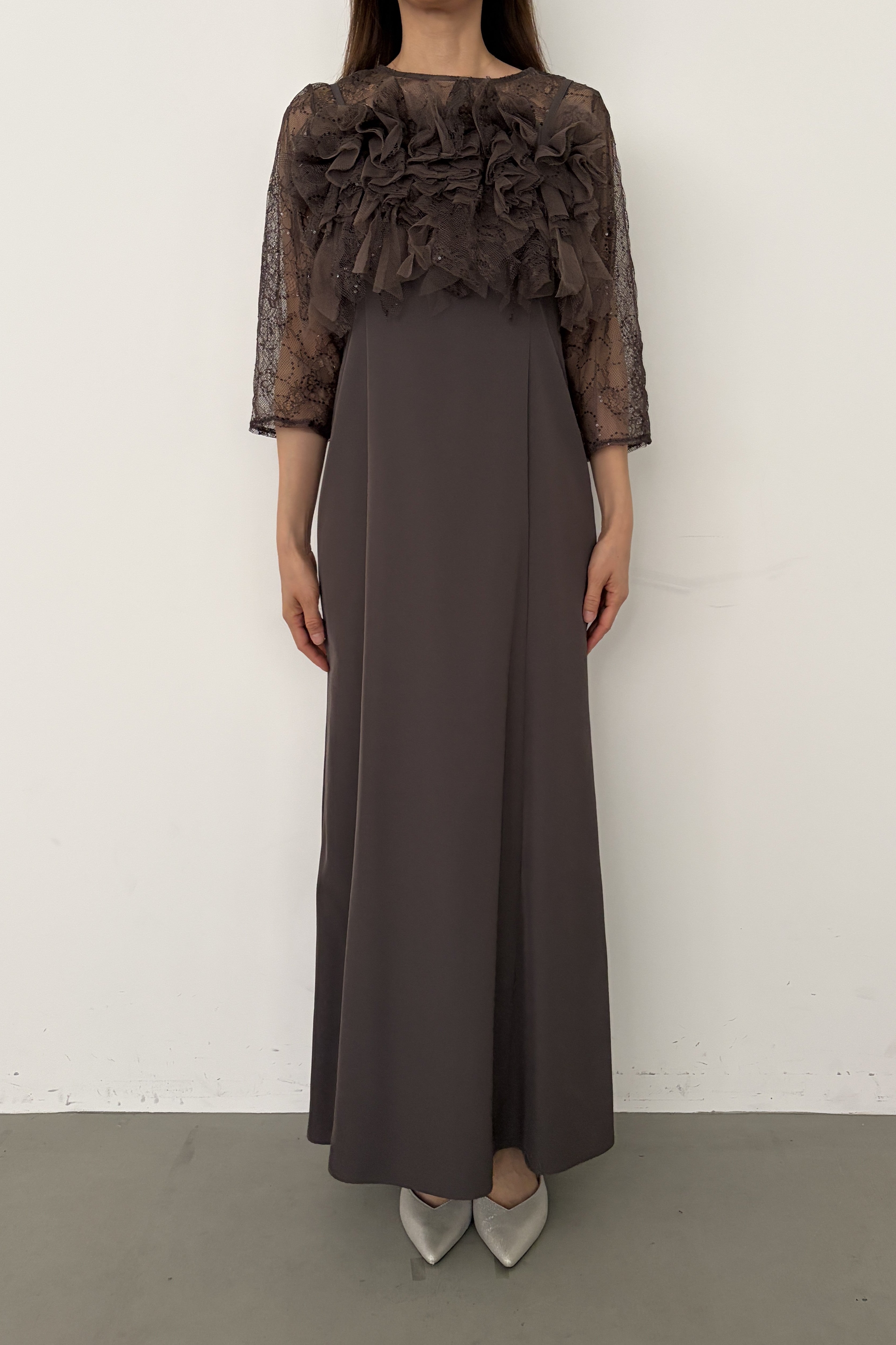 model:164cm size:L color:ブラウン