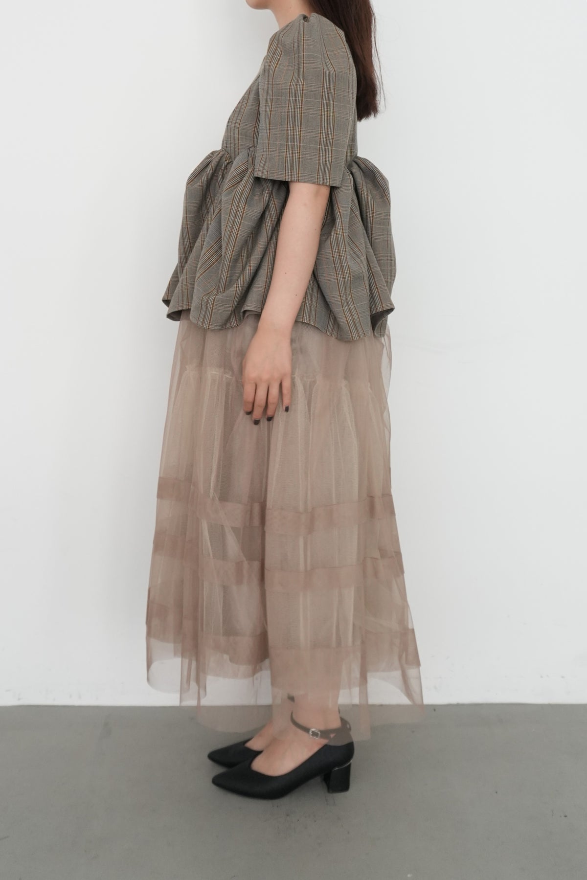 model:159cm size:S color:ベージュ
