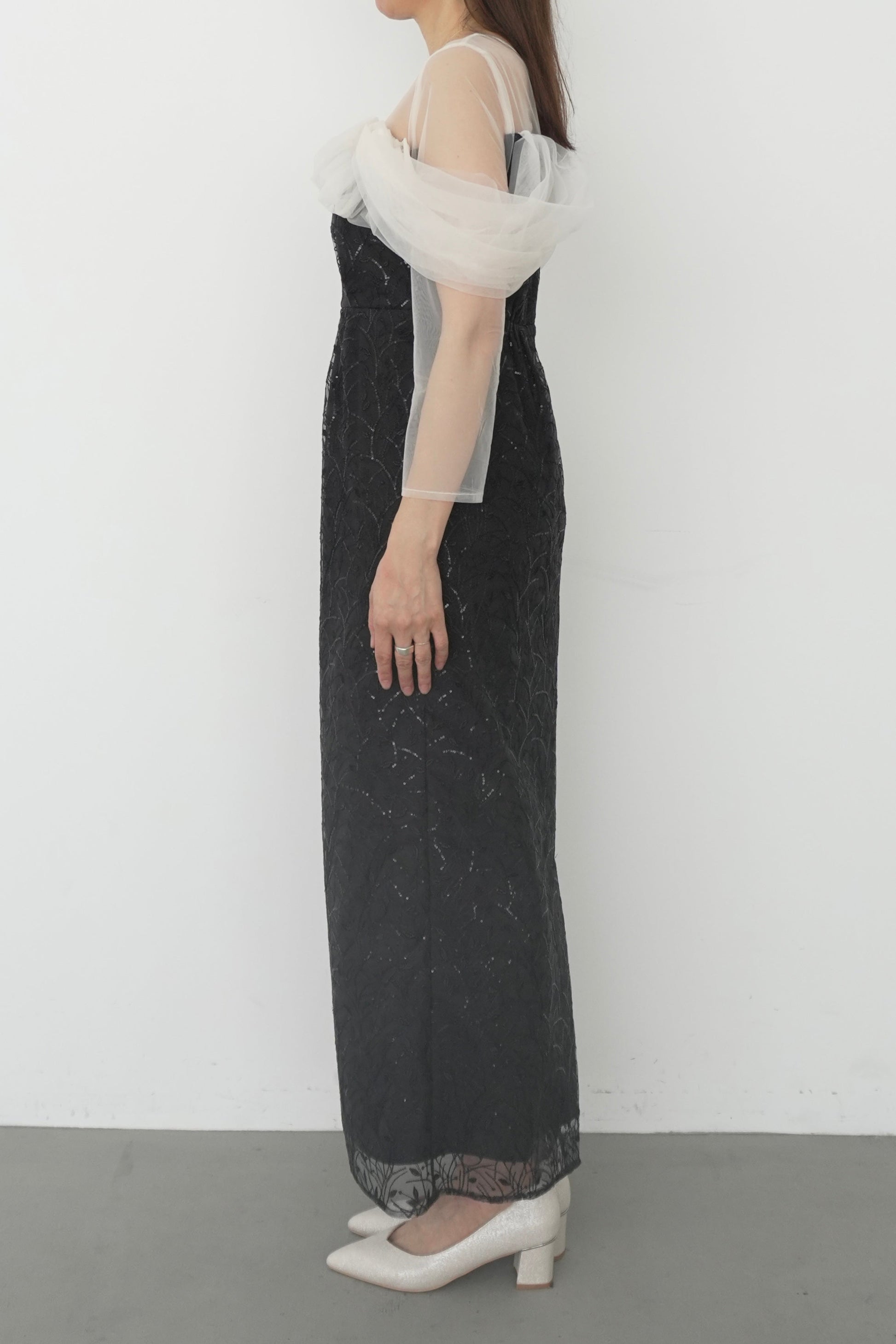 model:164cm size:L color:ブラック×ベージュ